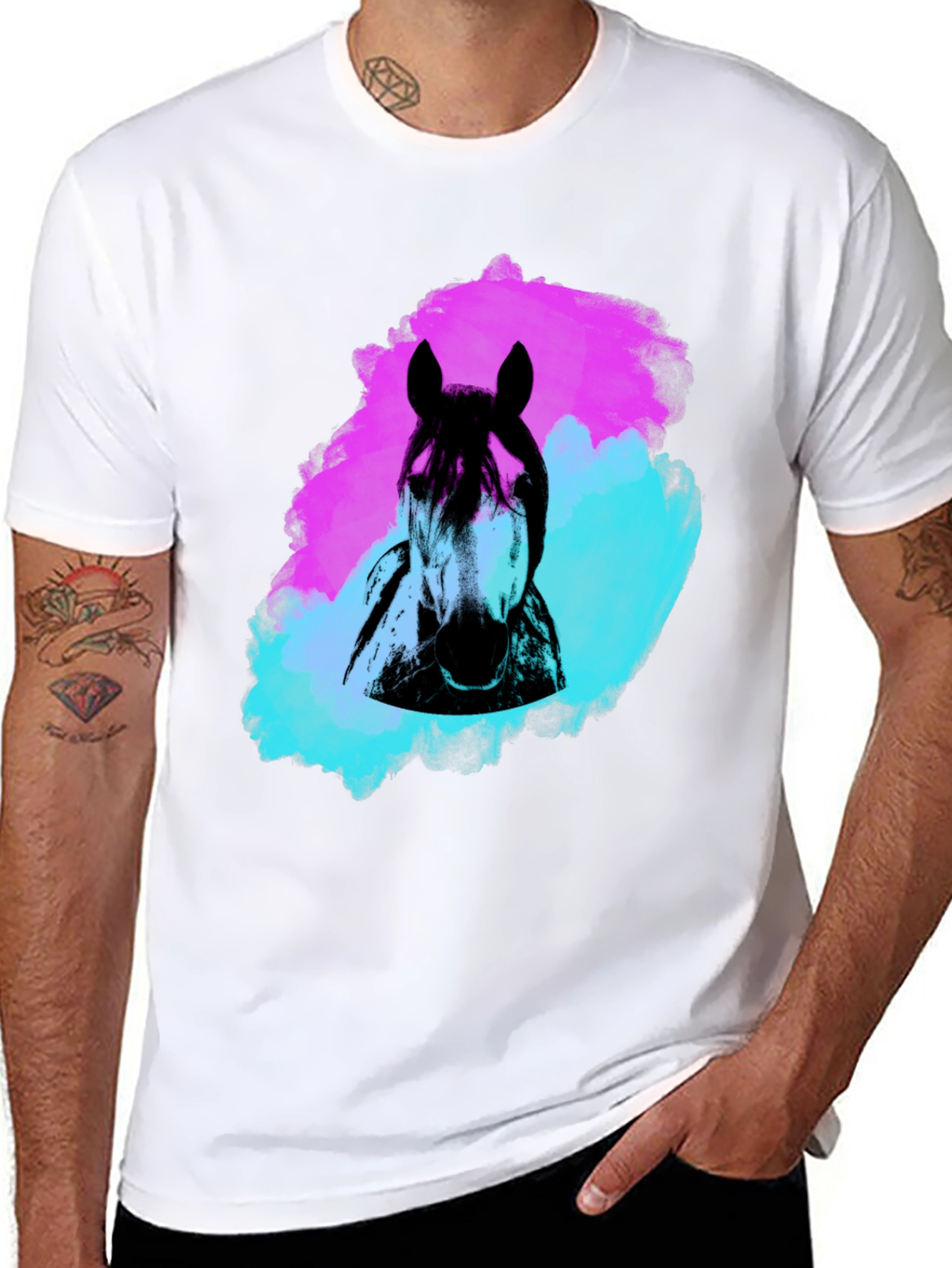 Black Horse Graphic Tee - Artistic Style view 8