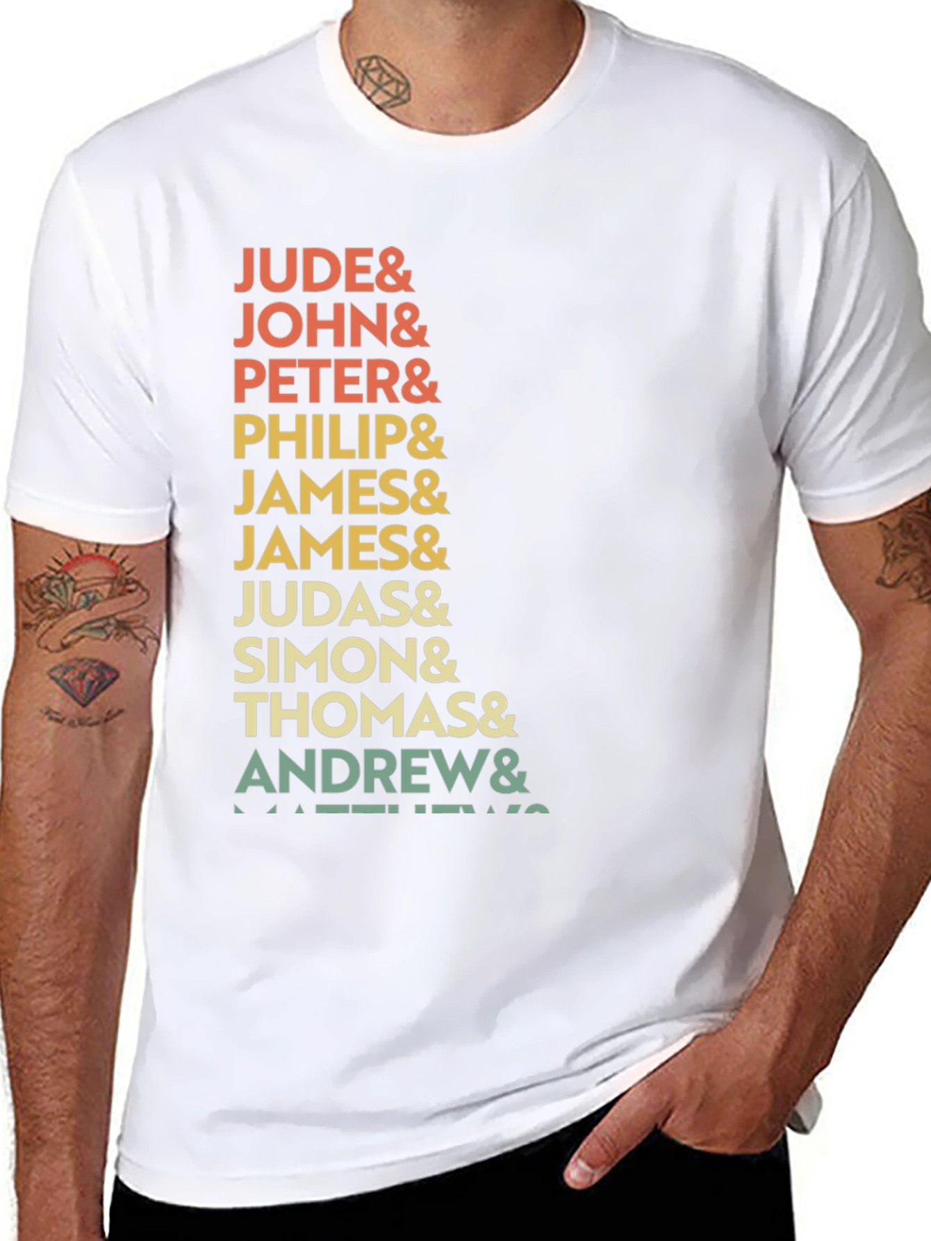 Black Retro Twelve Apostles T-Shirt - Jude, John, Peter view 8