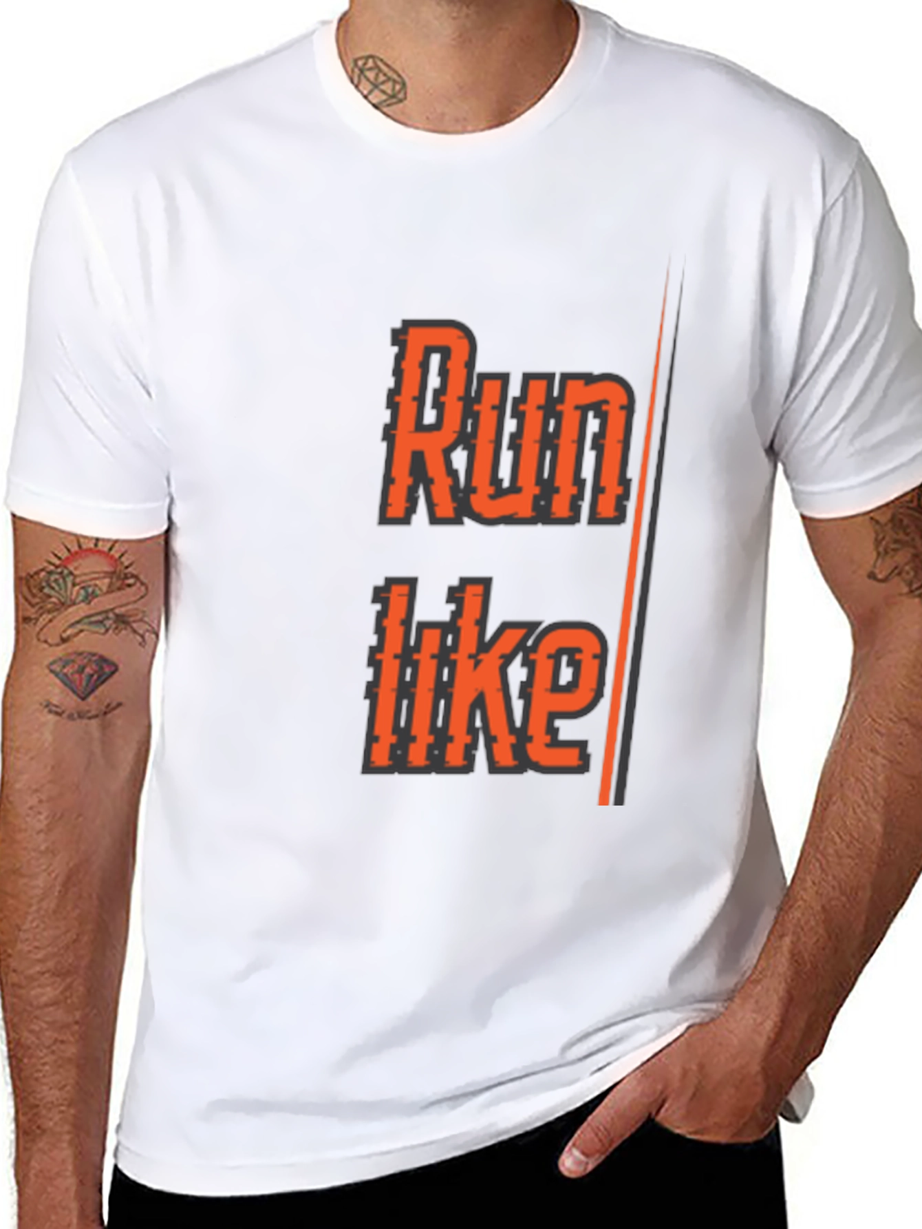 Black Run Like T-Shirt - Black Athletic Graphic Tee view 8