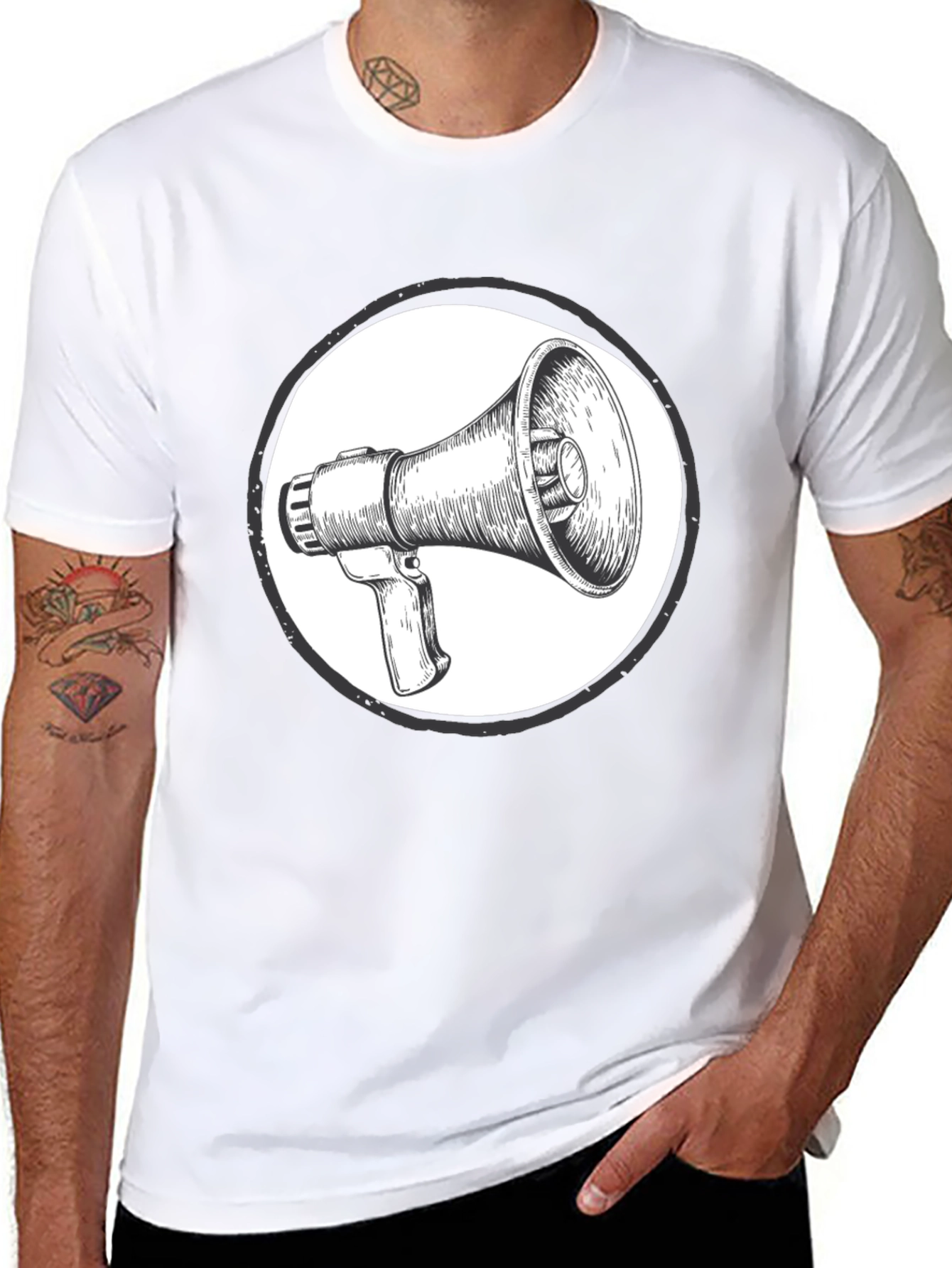 Black Megaphone Graphic Tee - Speak Up! view 8