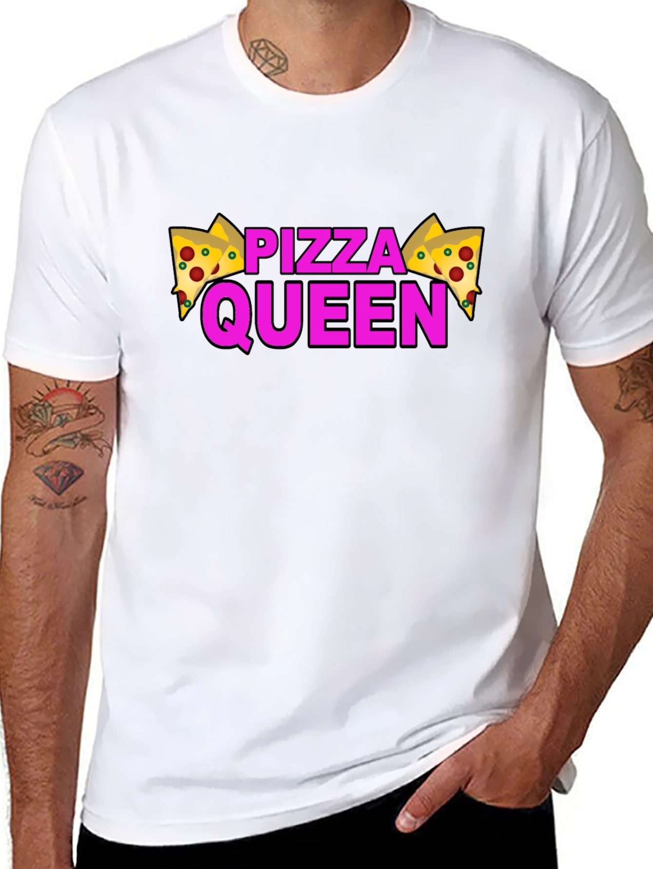 Black Pizza Queen Graphic T-Shirt - Black view 8