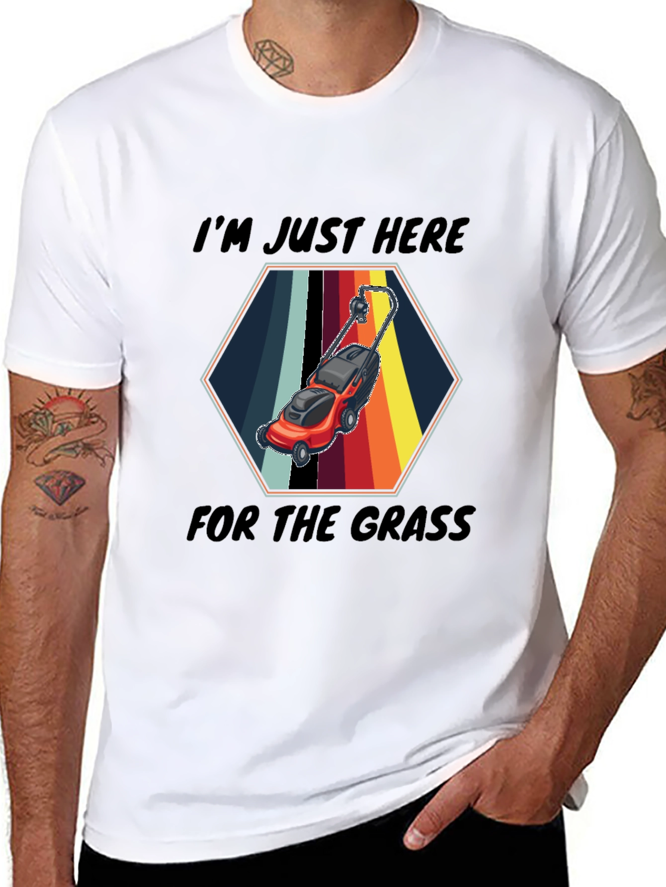 Black I'm Just Here for the Grass T-Shirt view 8