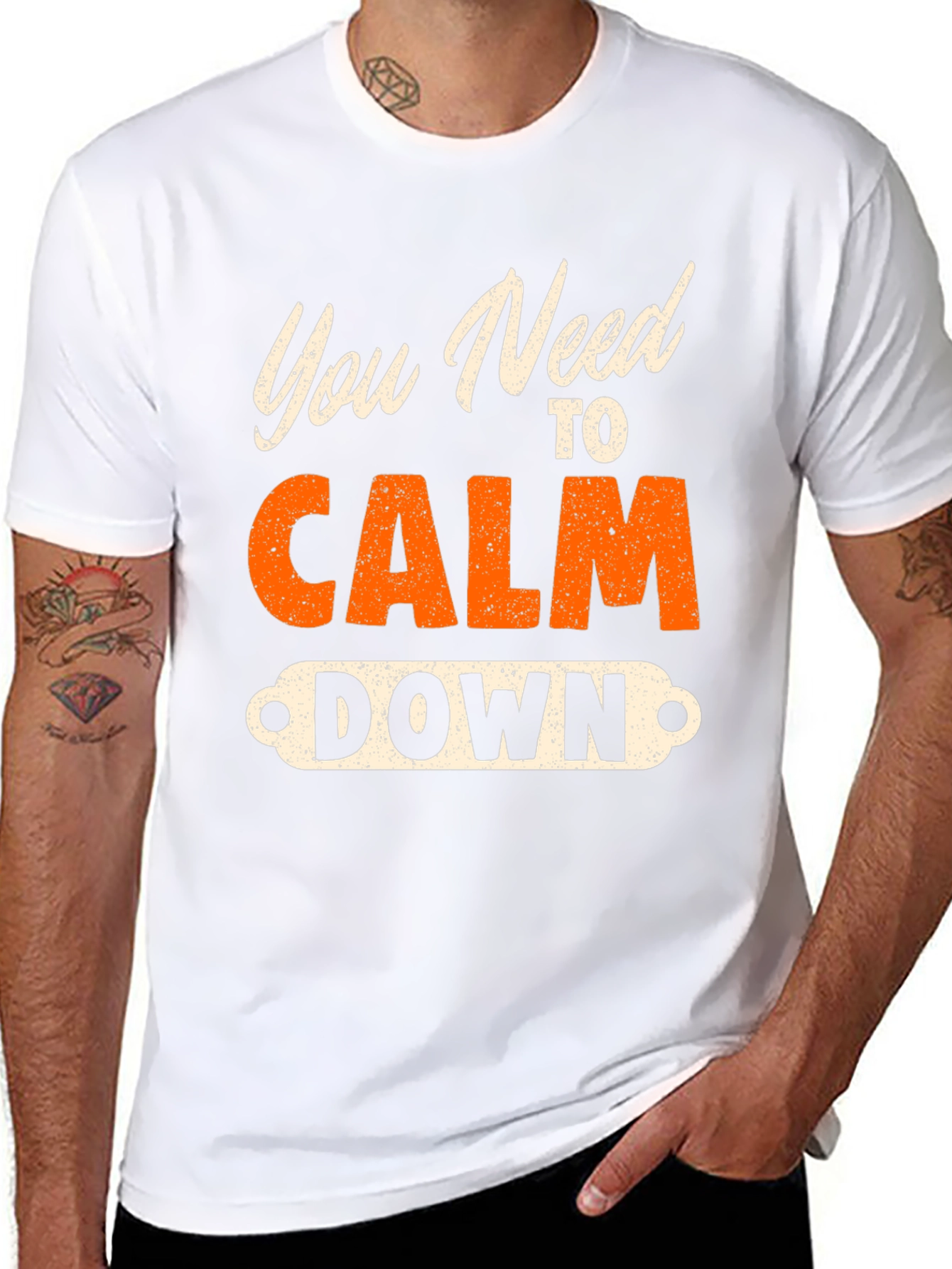 Black You Need to Calm Down Graphic Tee view 8