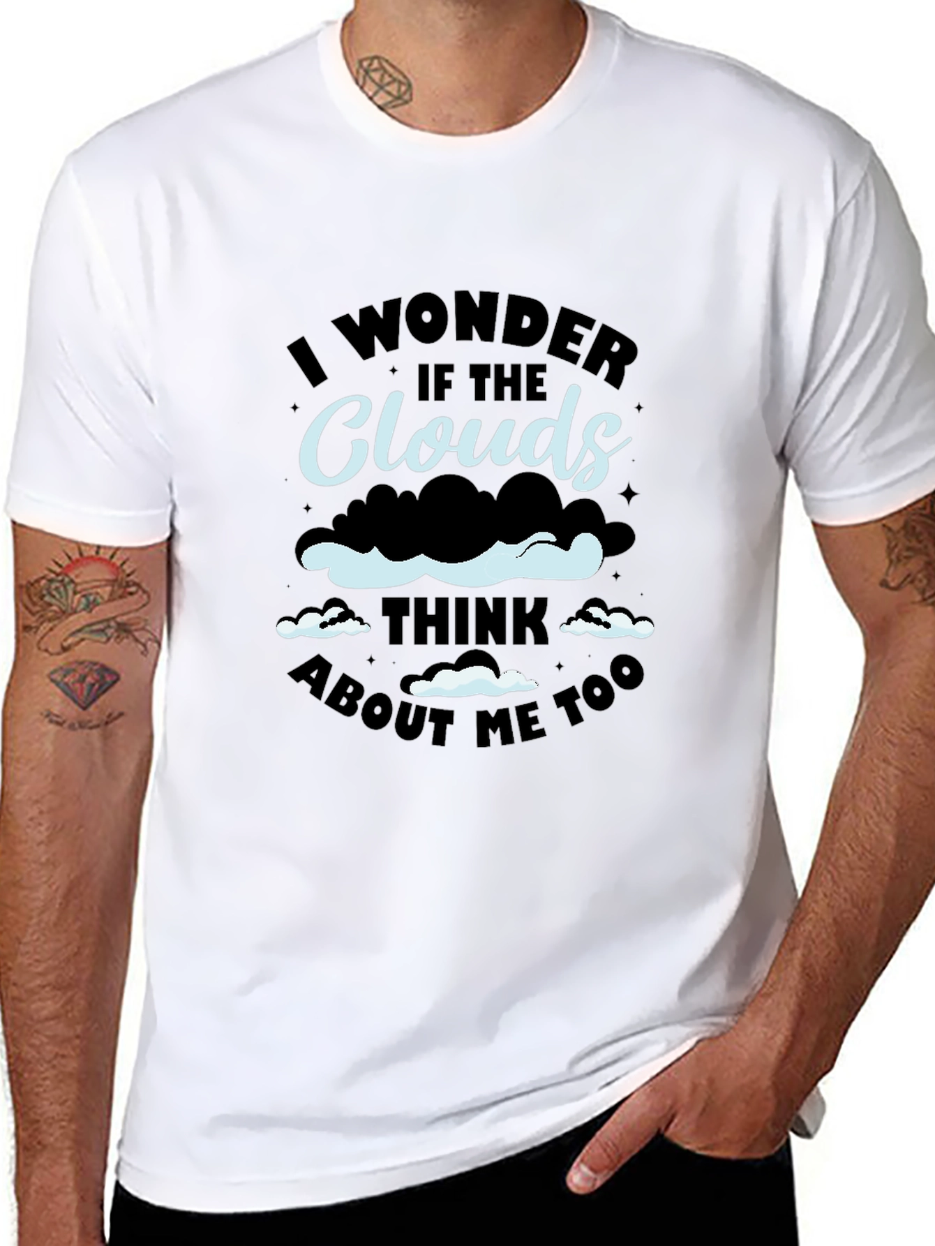 Black Cloud Thinking Graphic Tee - Unique Design view 8