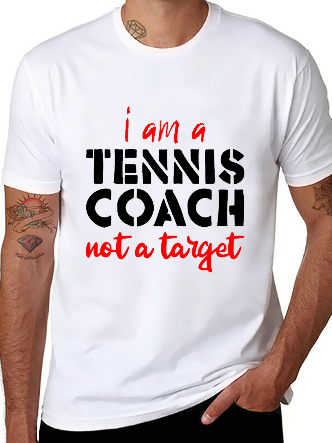 Black Tennis Coach Graphic Tee - I am a Tennis Coach, Not a Target view 8