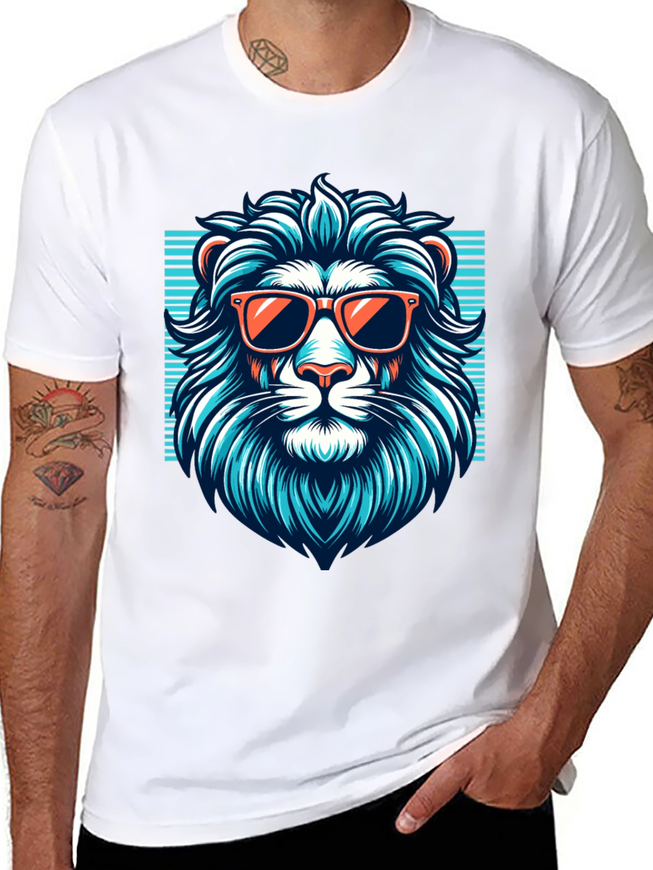 Black Cool Lion Graphic Tee - Black T-Shirt view 8