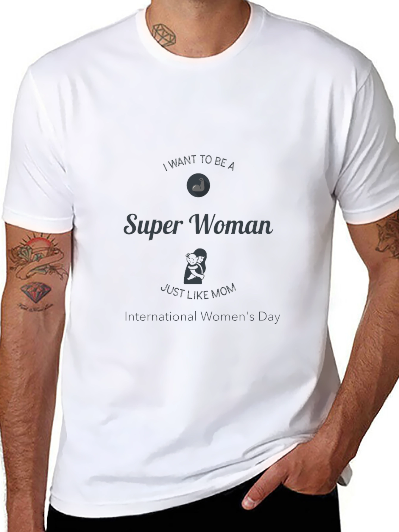 Black Super Woman International Women's Day T-Shirt view 8