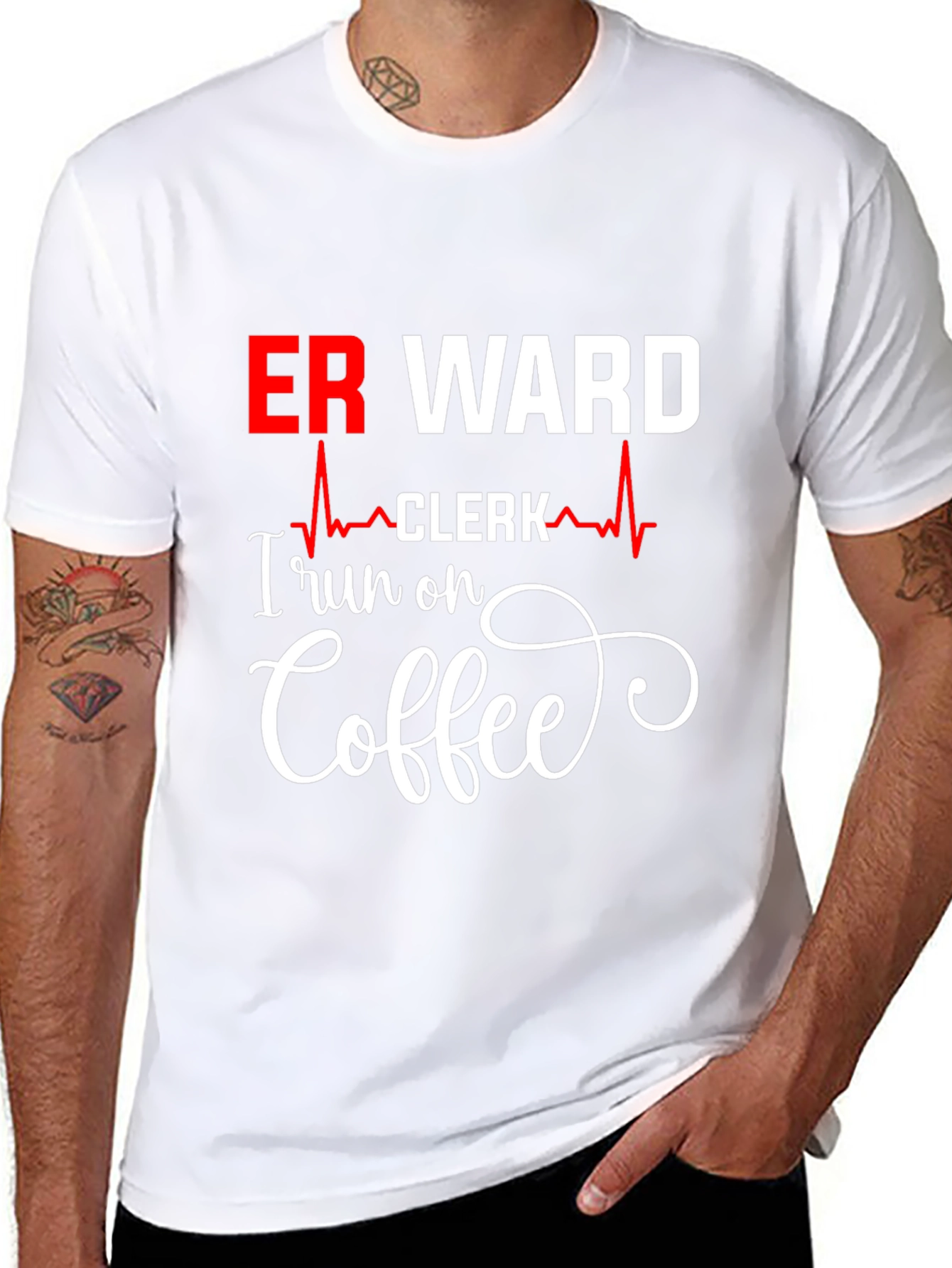 Black ER Ward Clerk Coffee T-Shirt view 8