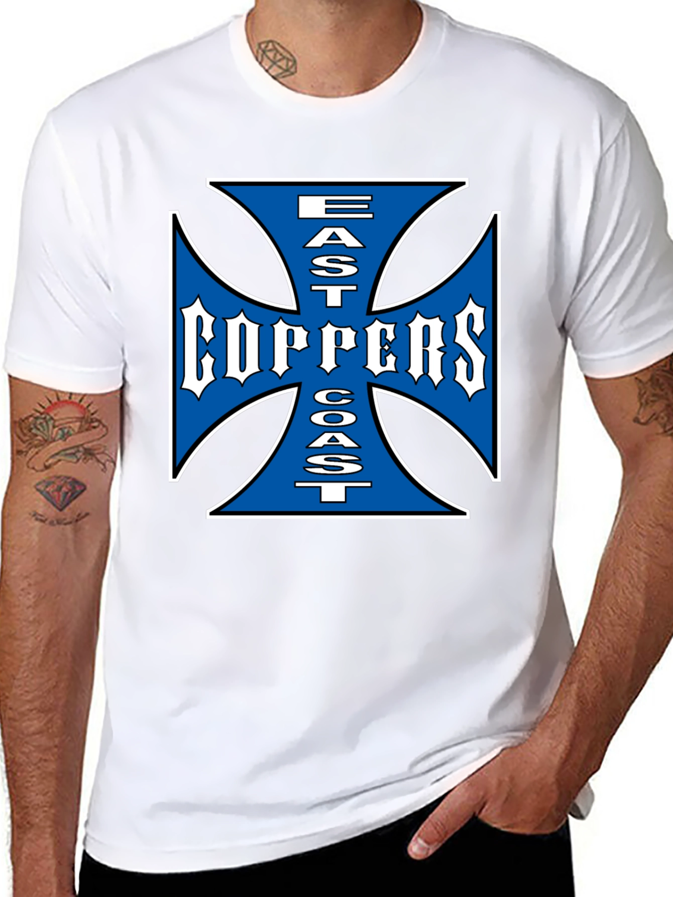 Black East Coast Choppers Graphic Tee - Black Cotton T-Shirt view 8