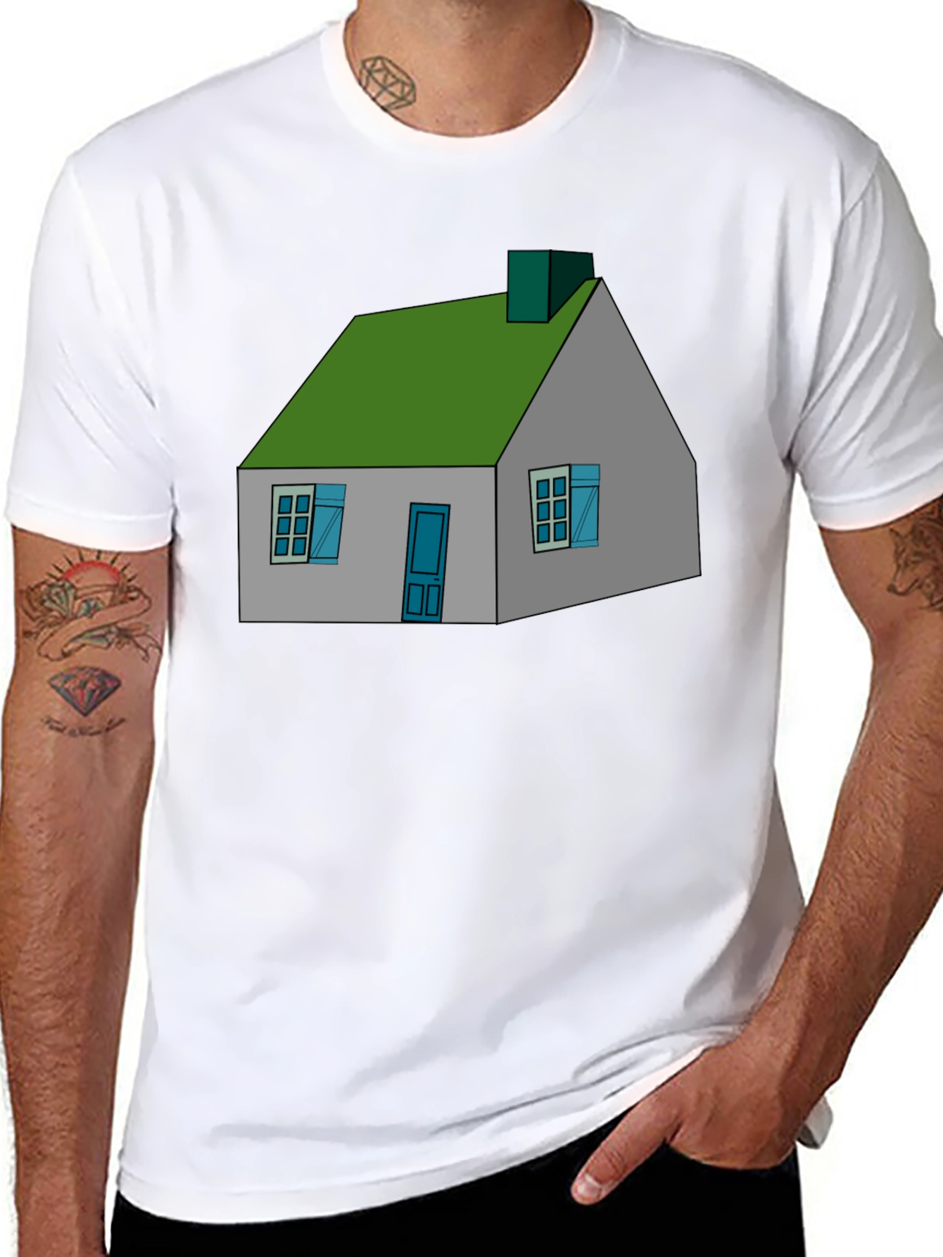 Black House Graphic Black T-Shirt view 8