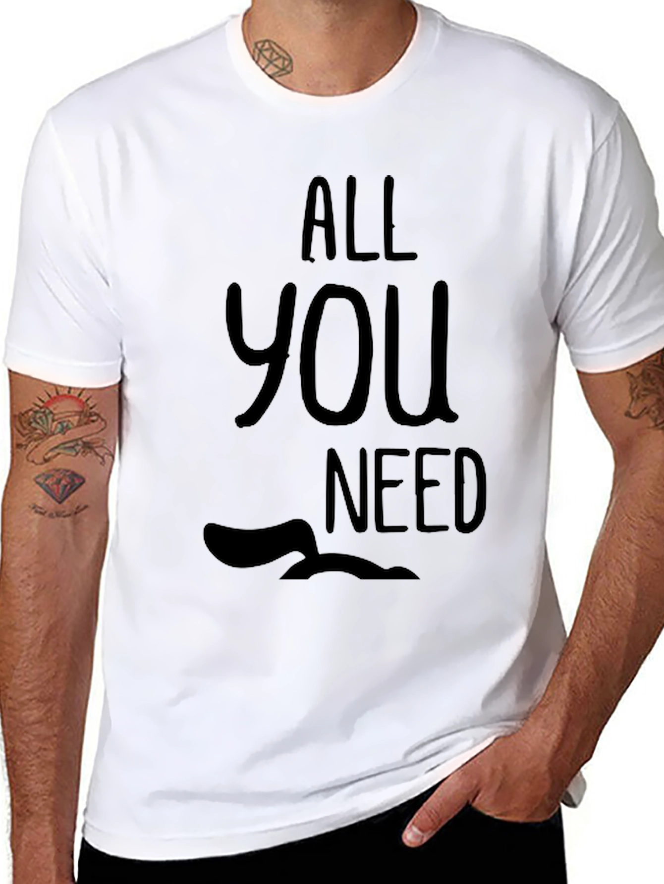 Black All You Need is Bass T-Shirt - Unisex view 8