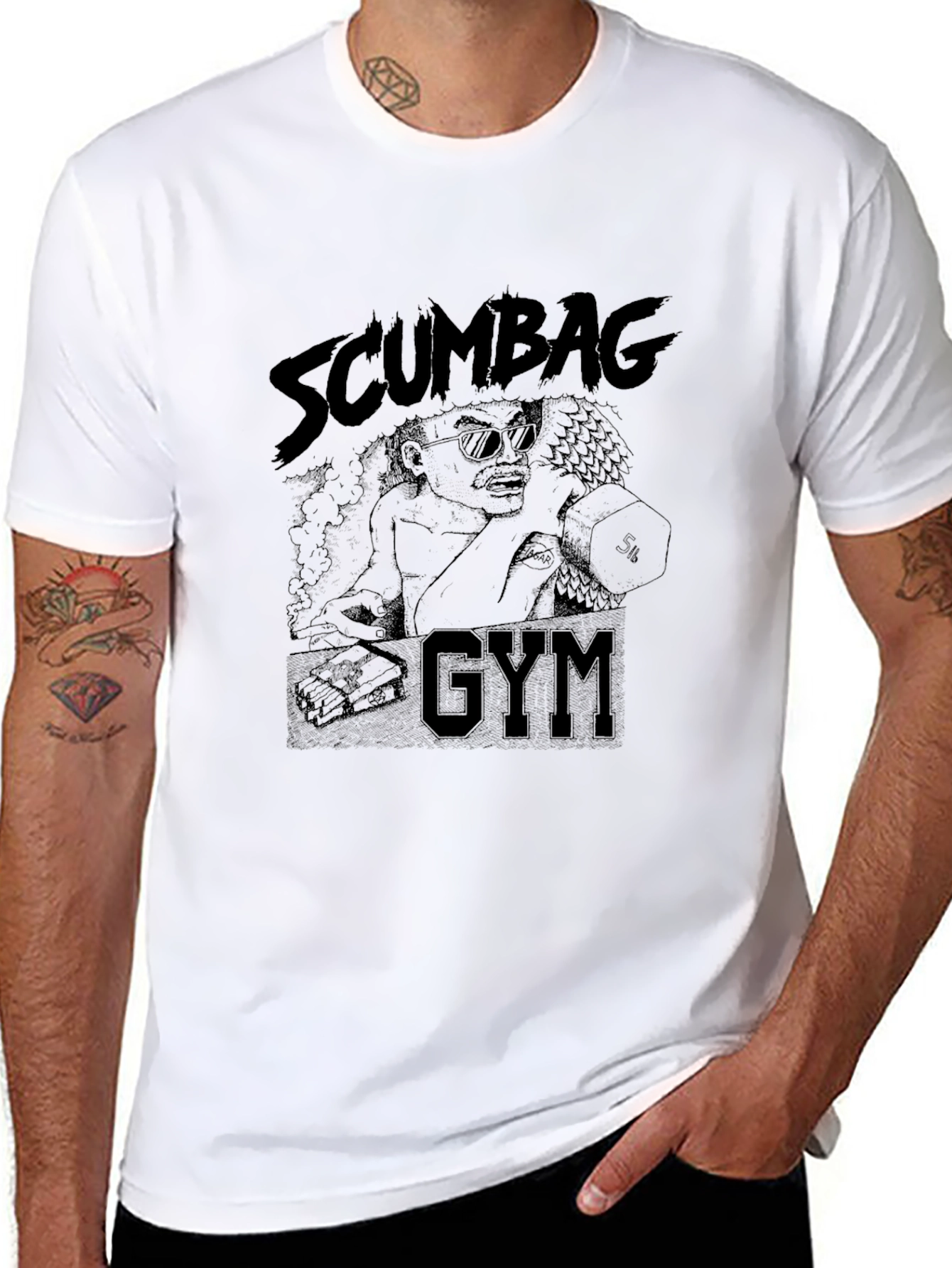 Black Scumbag Gym T-Shirt - Black Graphic Tee view 8