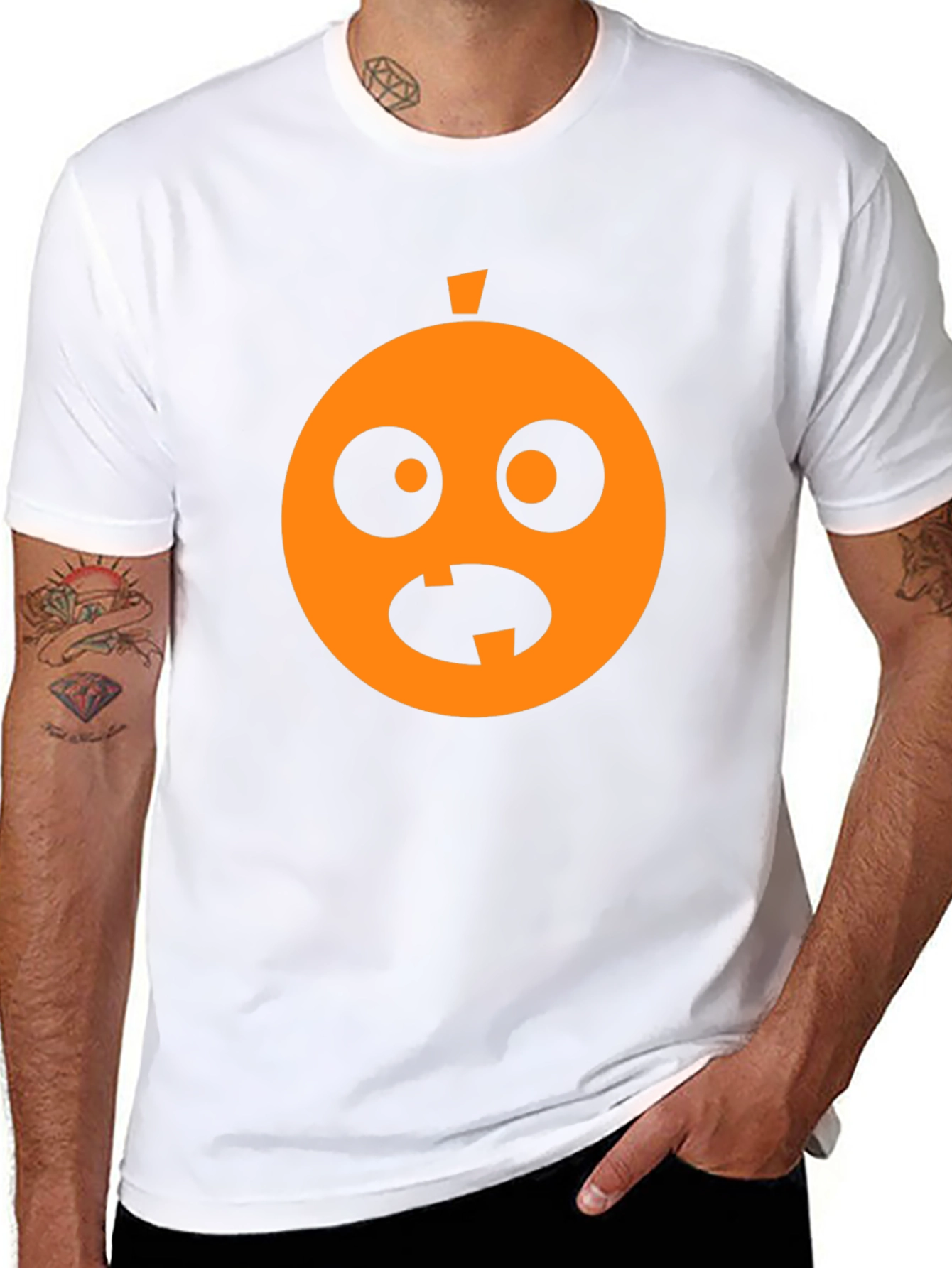 Black Funny Halloween Pumpkin Face Black T-Shirt view 8