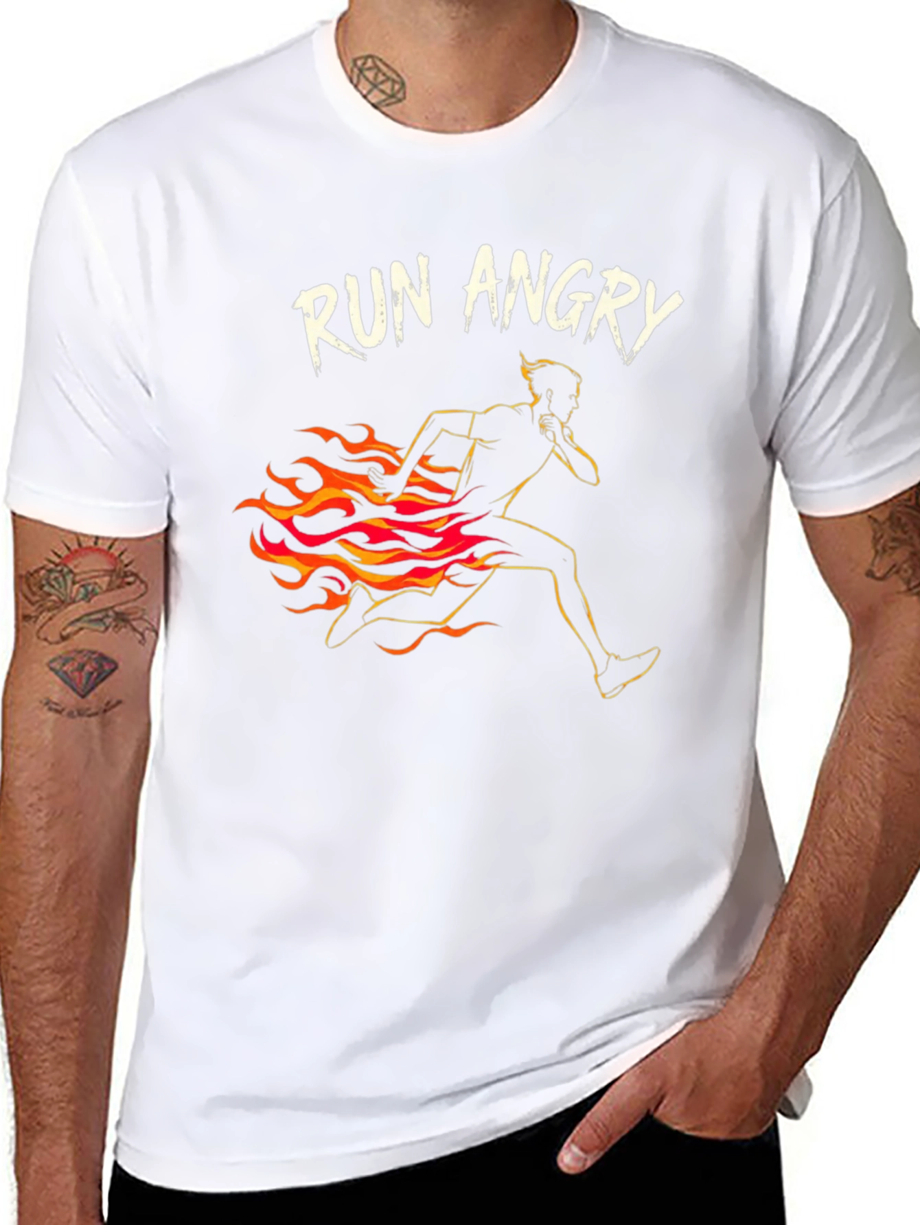 Black Run Angry Graphic Tee view 8