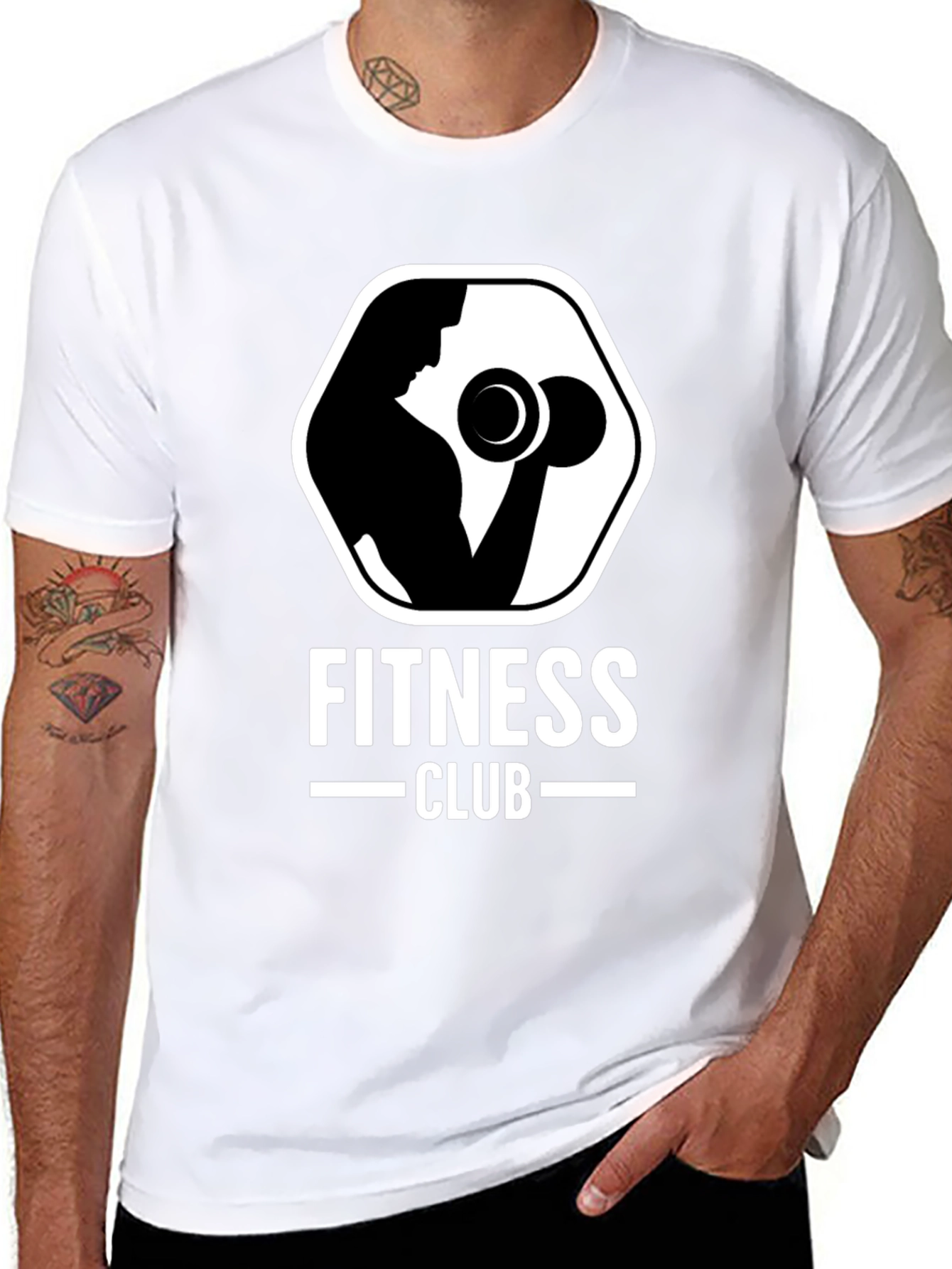 Black Fitness Club Black T-Shirt view 8