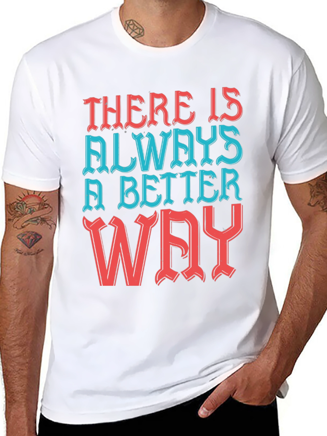 Black Motivational T-Shirt - Always a Better Way! view 8