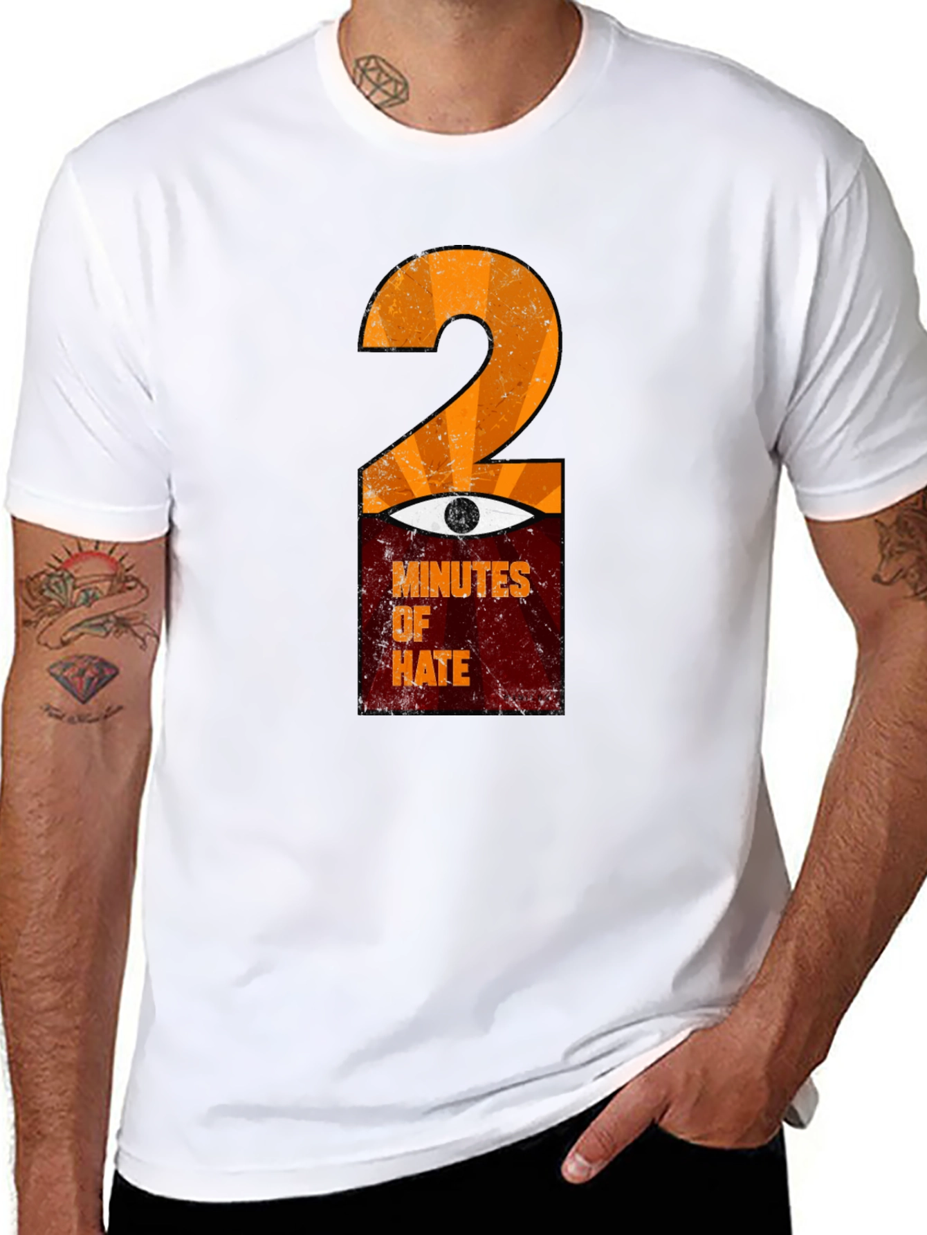 Black 2 Minutes of Hate Graphic T-Shirt view 8