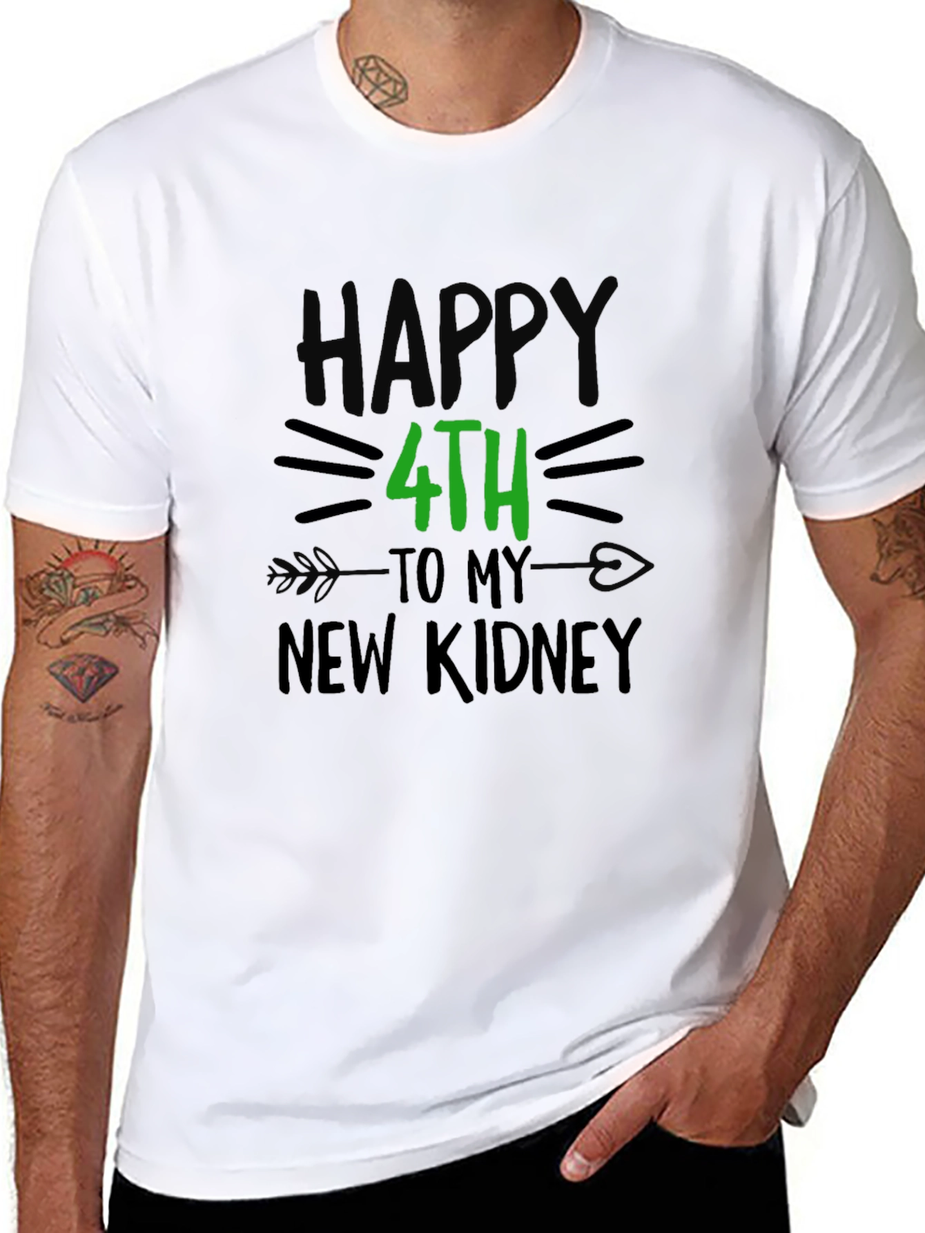 Black Happy 4th to My New Kidney Graphic Tee view 8