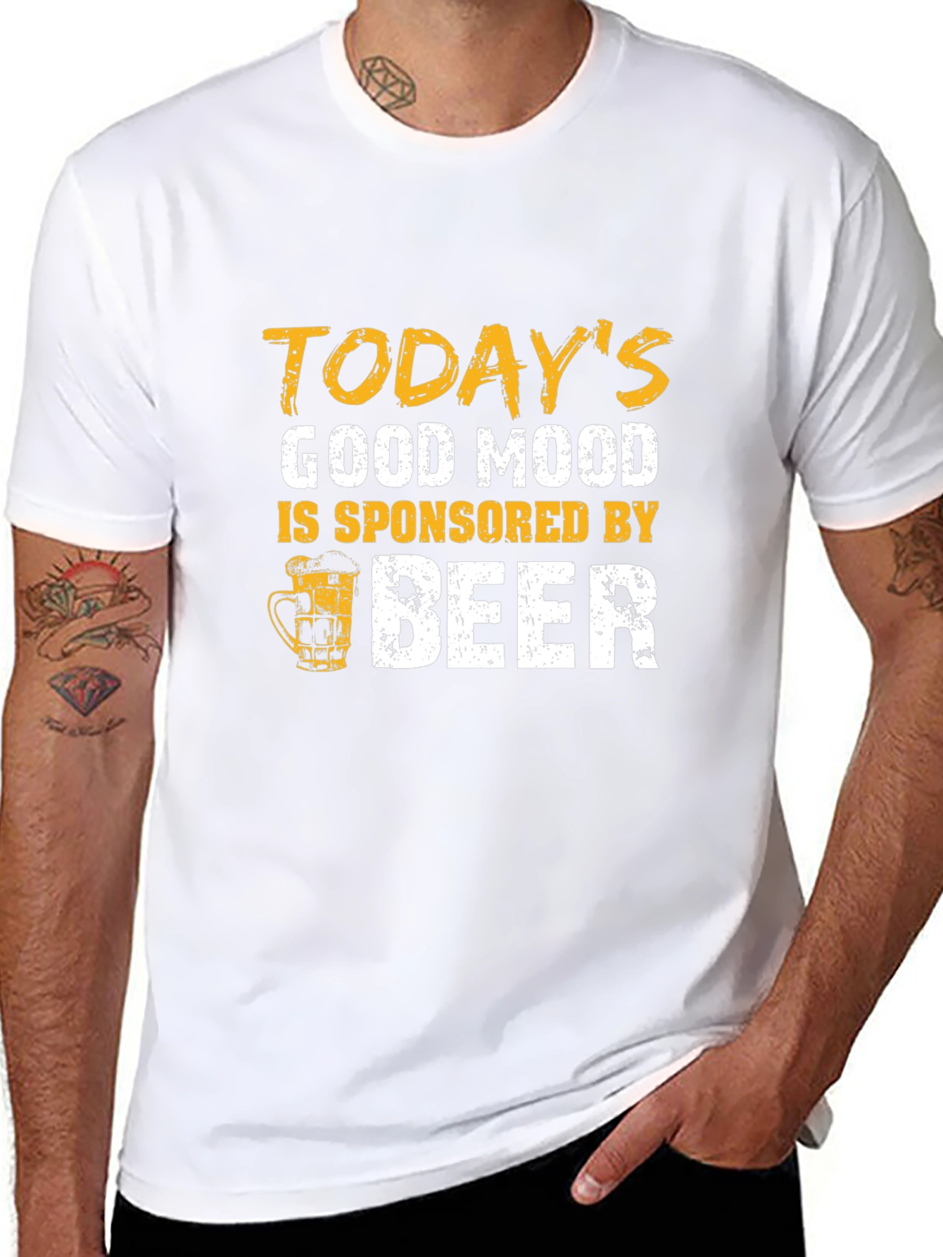 Black Today's Good Mood Beer Graphic Tee view 8