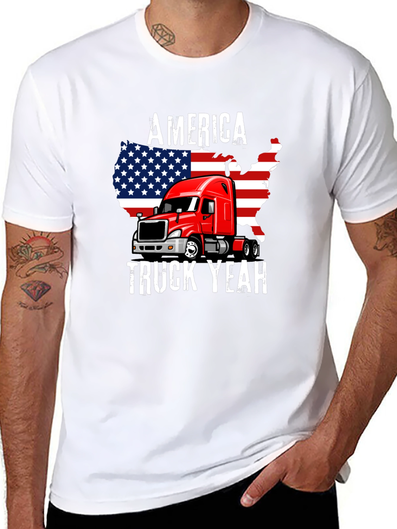 Black America Truck Yeah Graphic Tee view 8