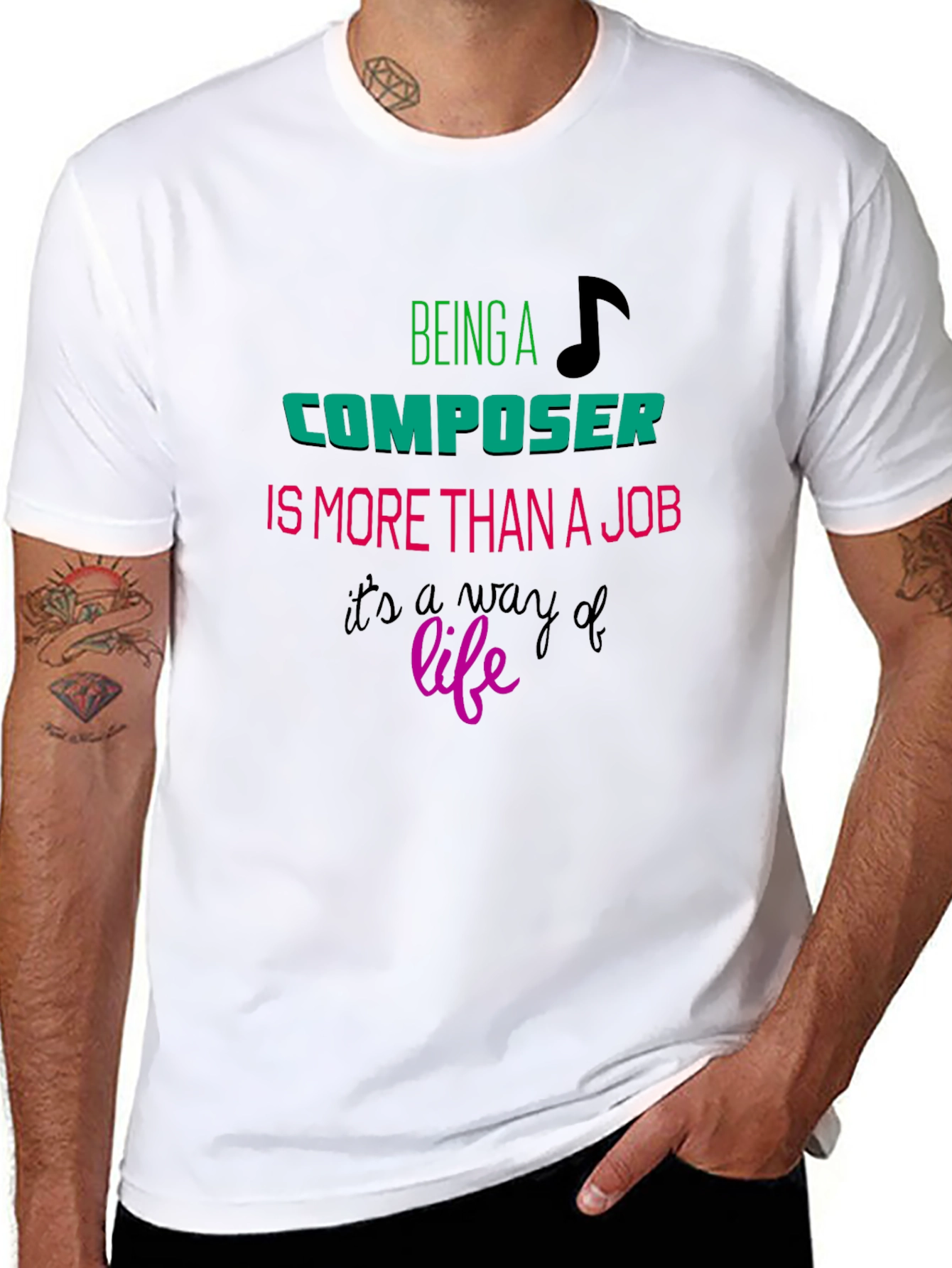 Black Composer Lifestyle Tee - Musician Gift Shirt view 8