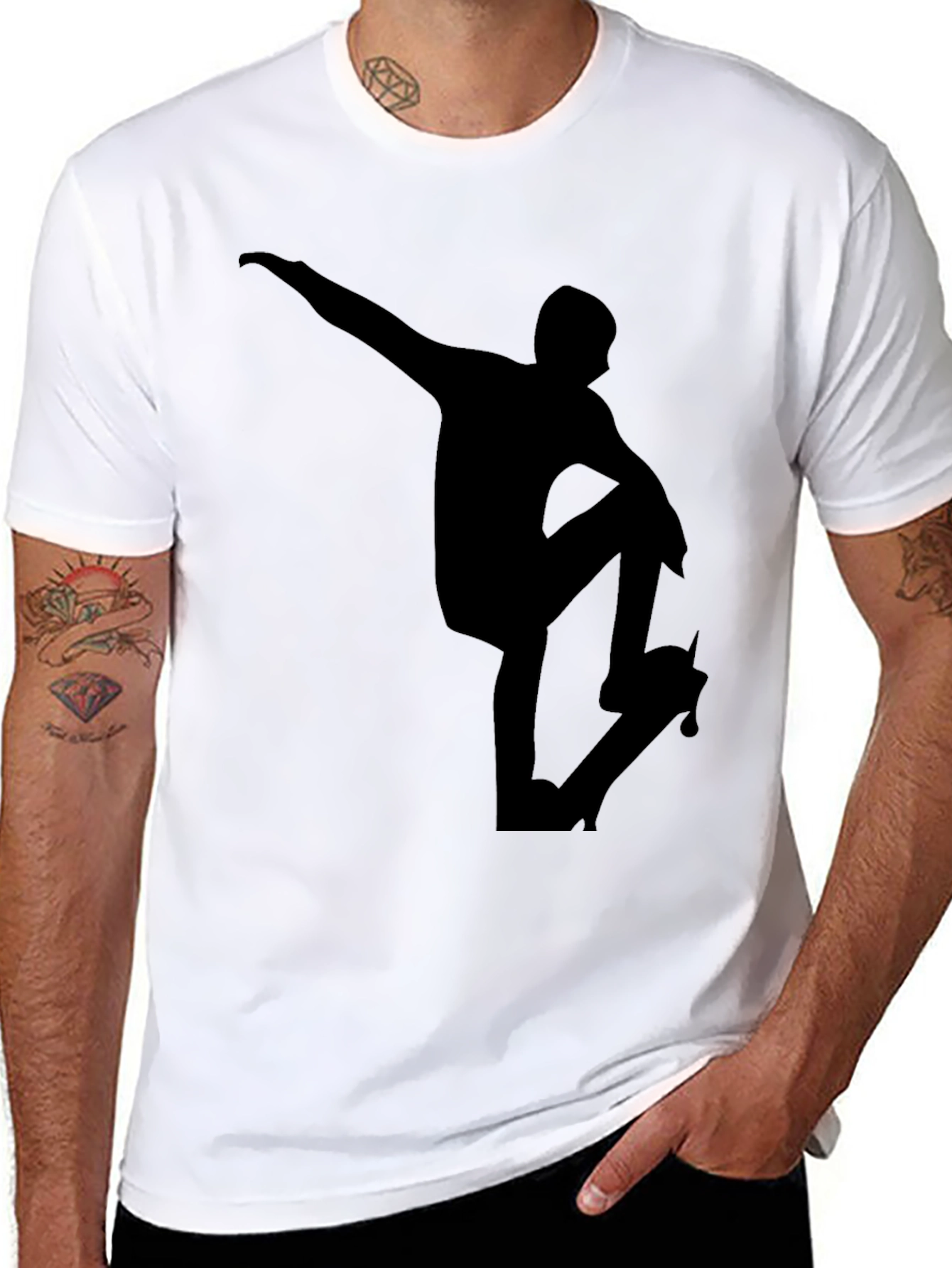 Black Skater Graphic Tee - Black T-Shirt view 8