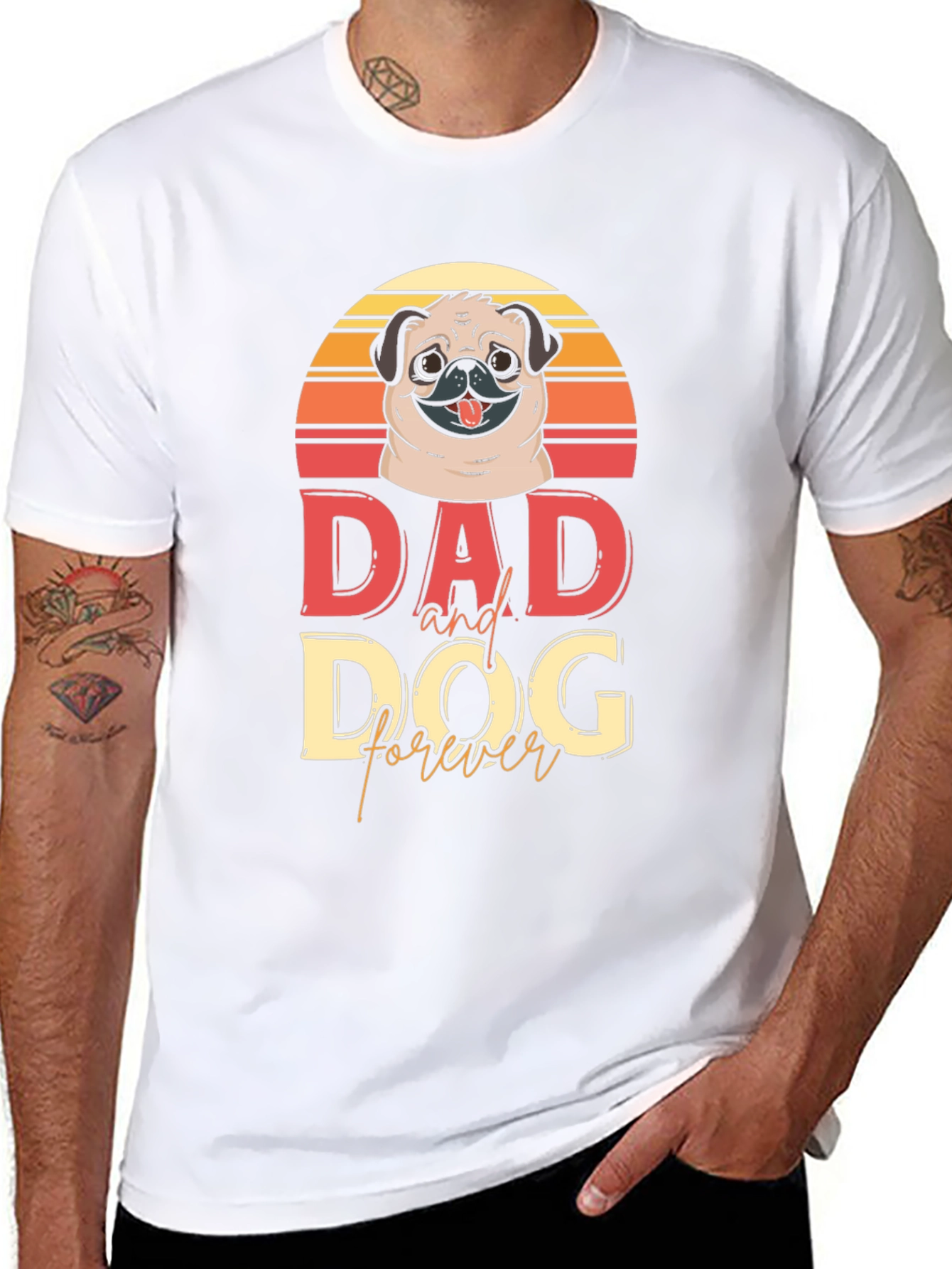 Black Dad and Dog Forever T-Shirt view 8