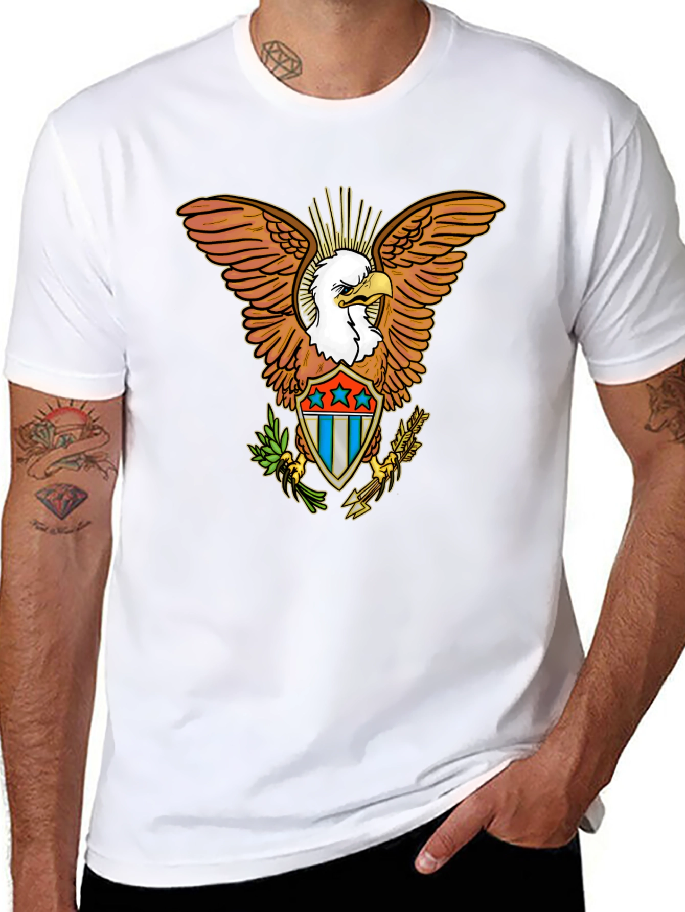 Black American Eagle Graphic Tee - Patriotic Style view 8