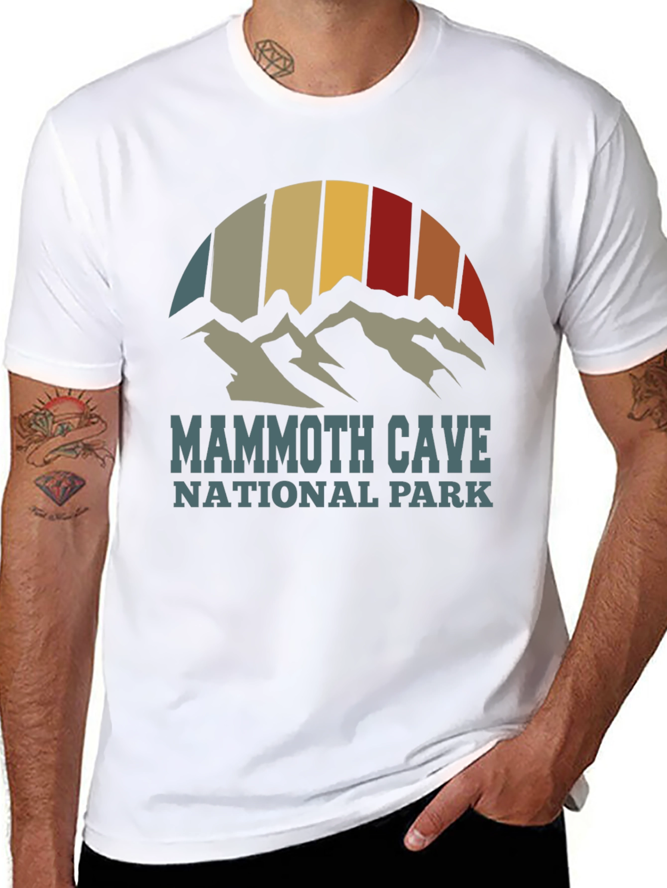 Black Mammoth Cave National Park Retro T-Shirt view 8