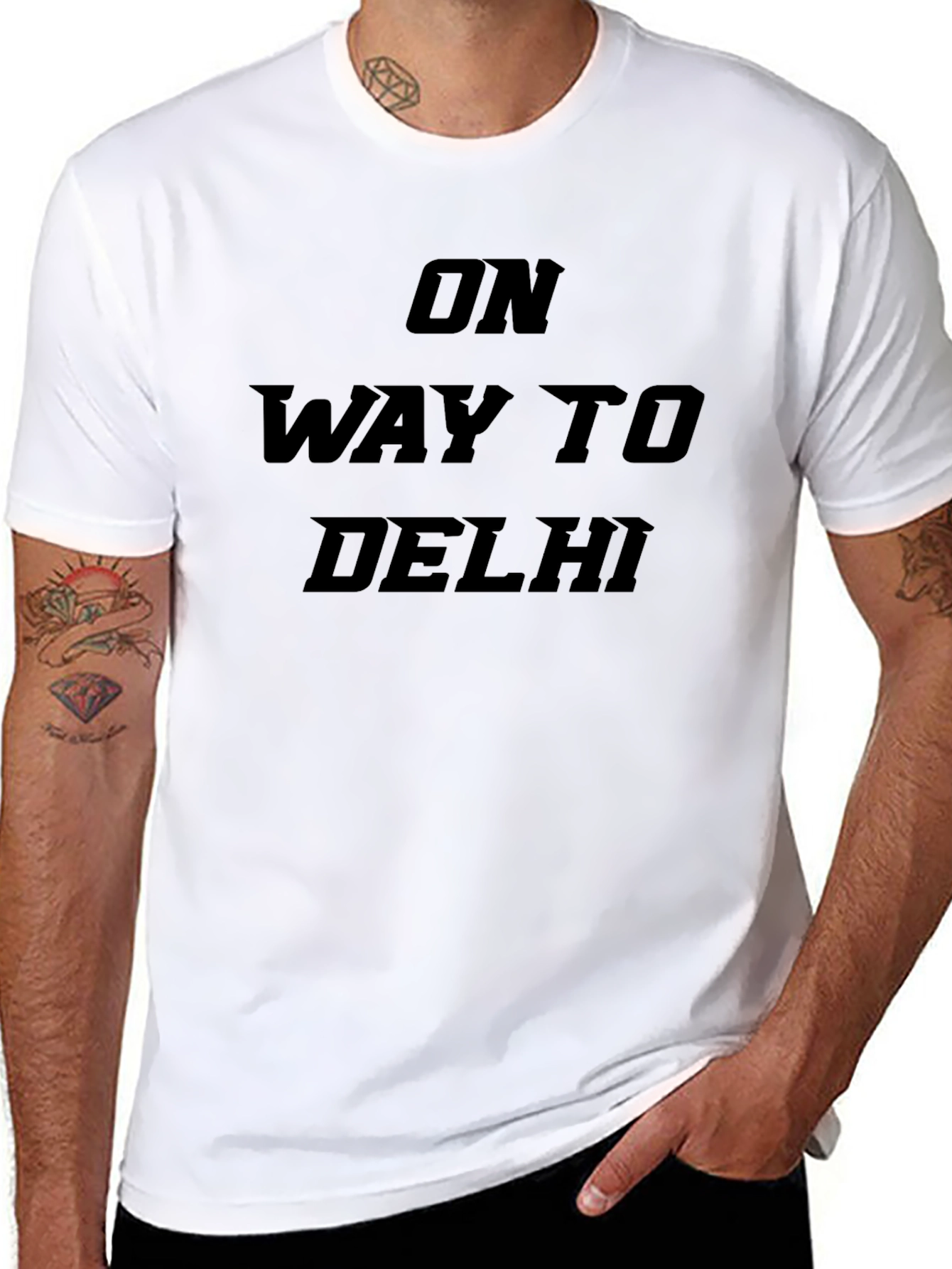 Black On Way to Delhi Black Graphic T-Shirt view 8