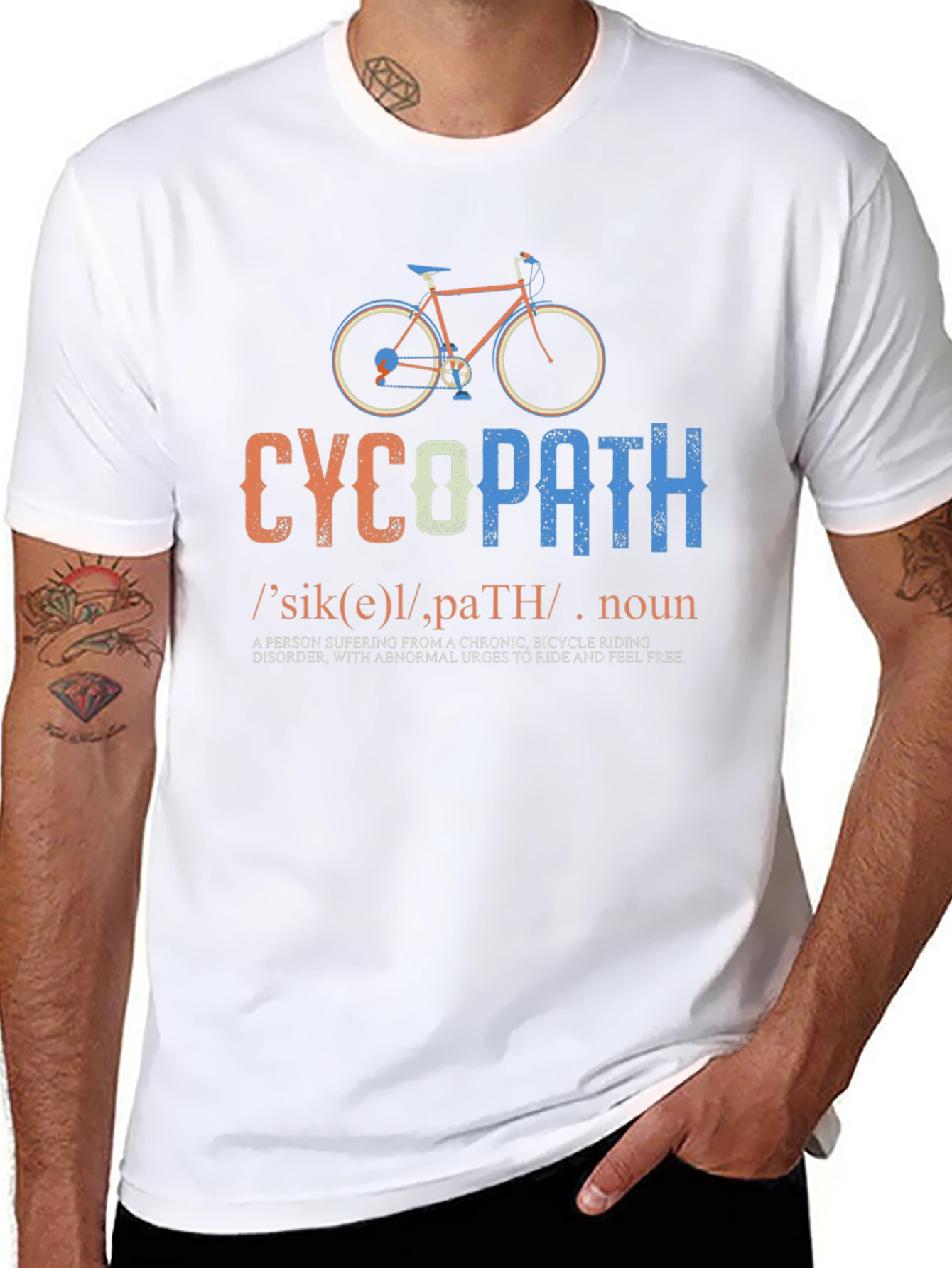 Black CycoPath Bicycle Riding T-Shirt - Funny Cycling Gift view 8