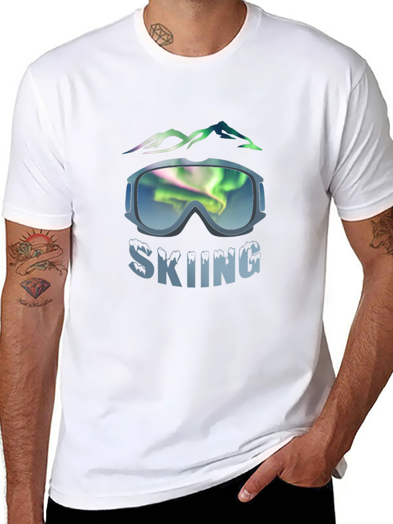 Black Skiing Graphic Tee - Mountain Adventure view 8