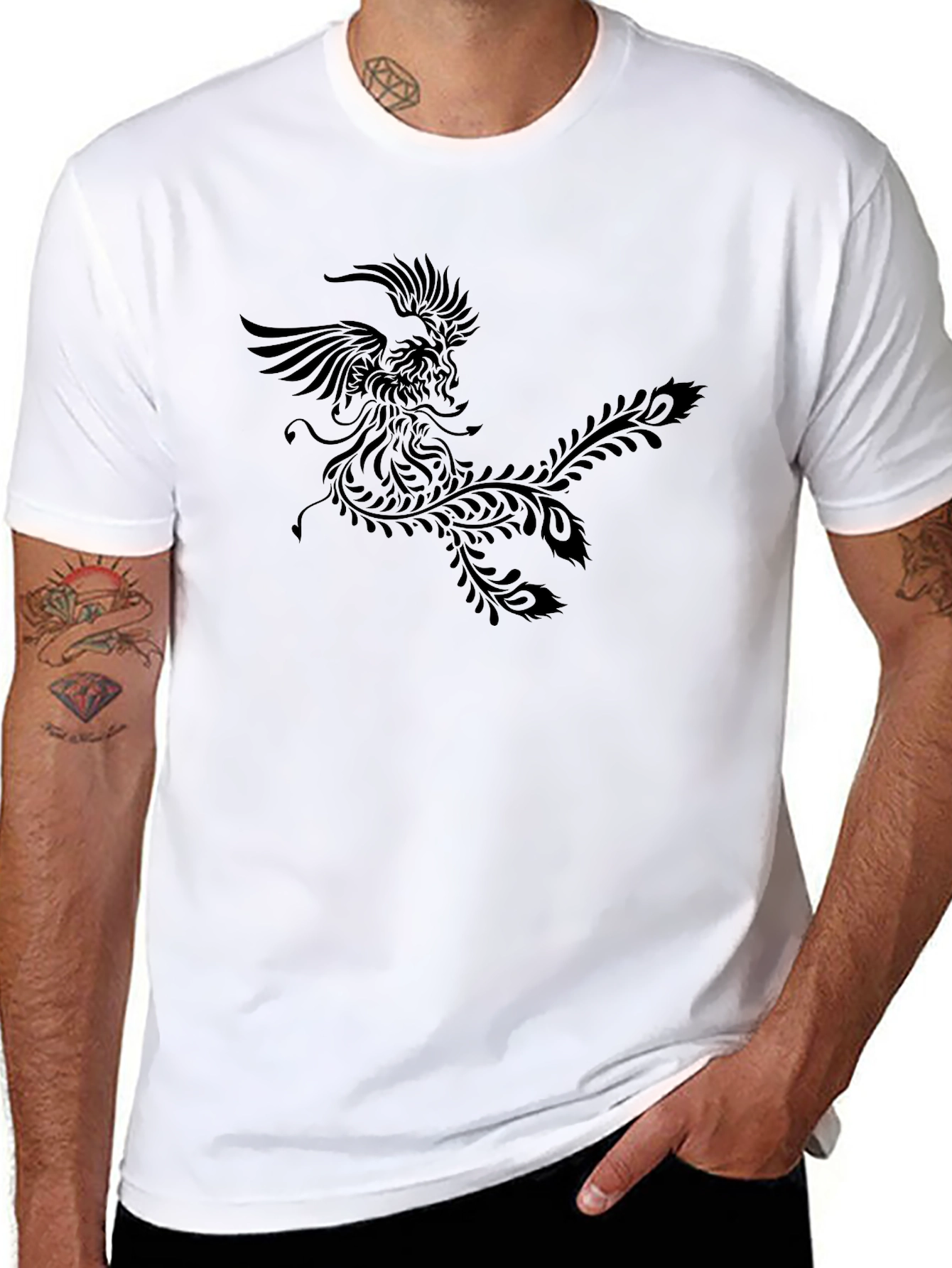Black Phoenix Graphic Black T-Shirt view 8