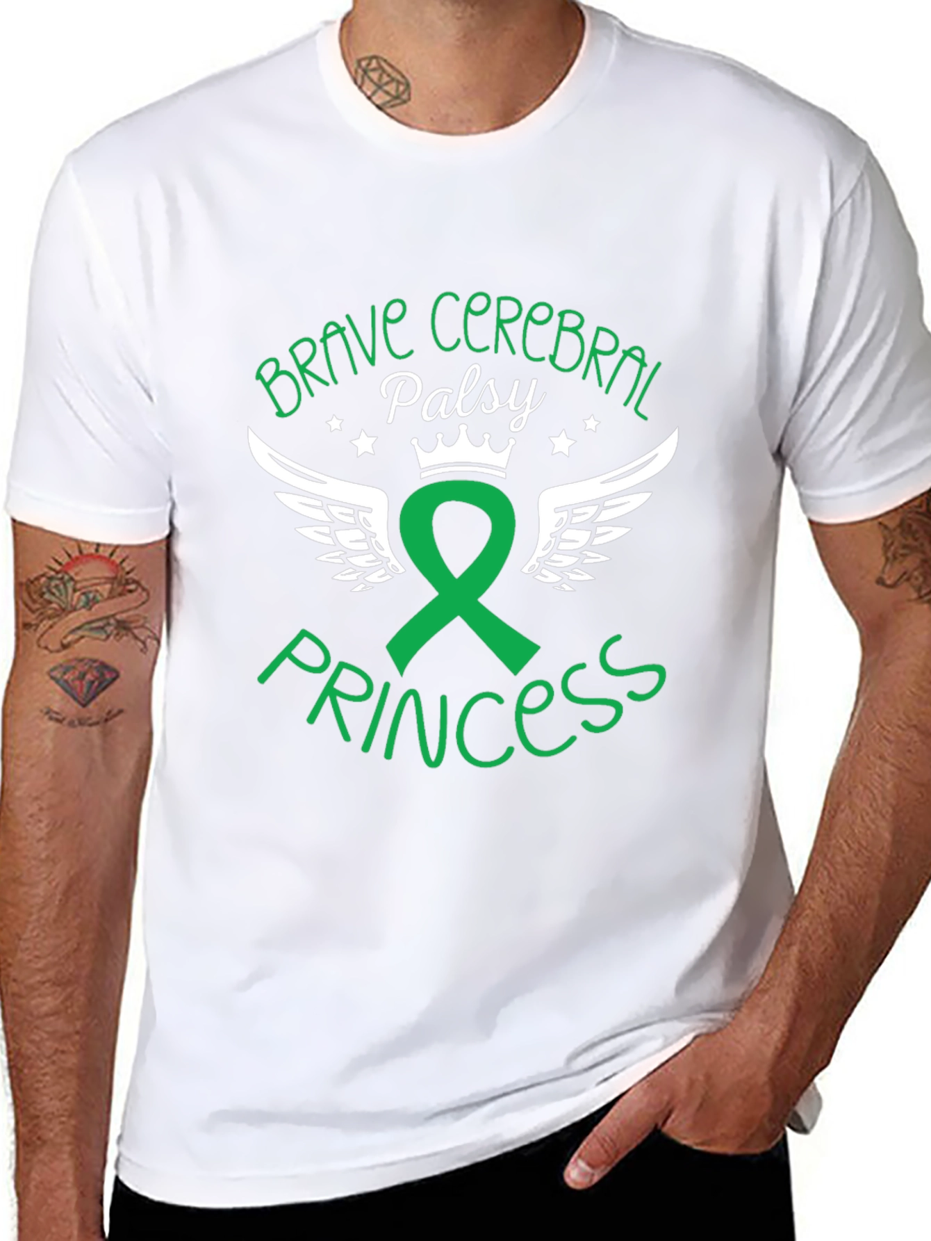 Black Brave Cerebral Palsy Princess Graphic Tee view 8