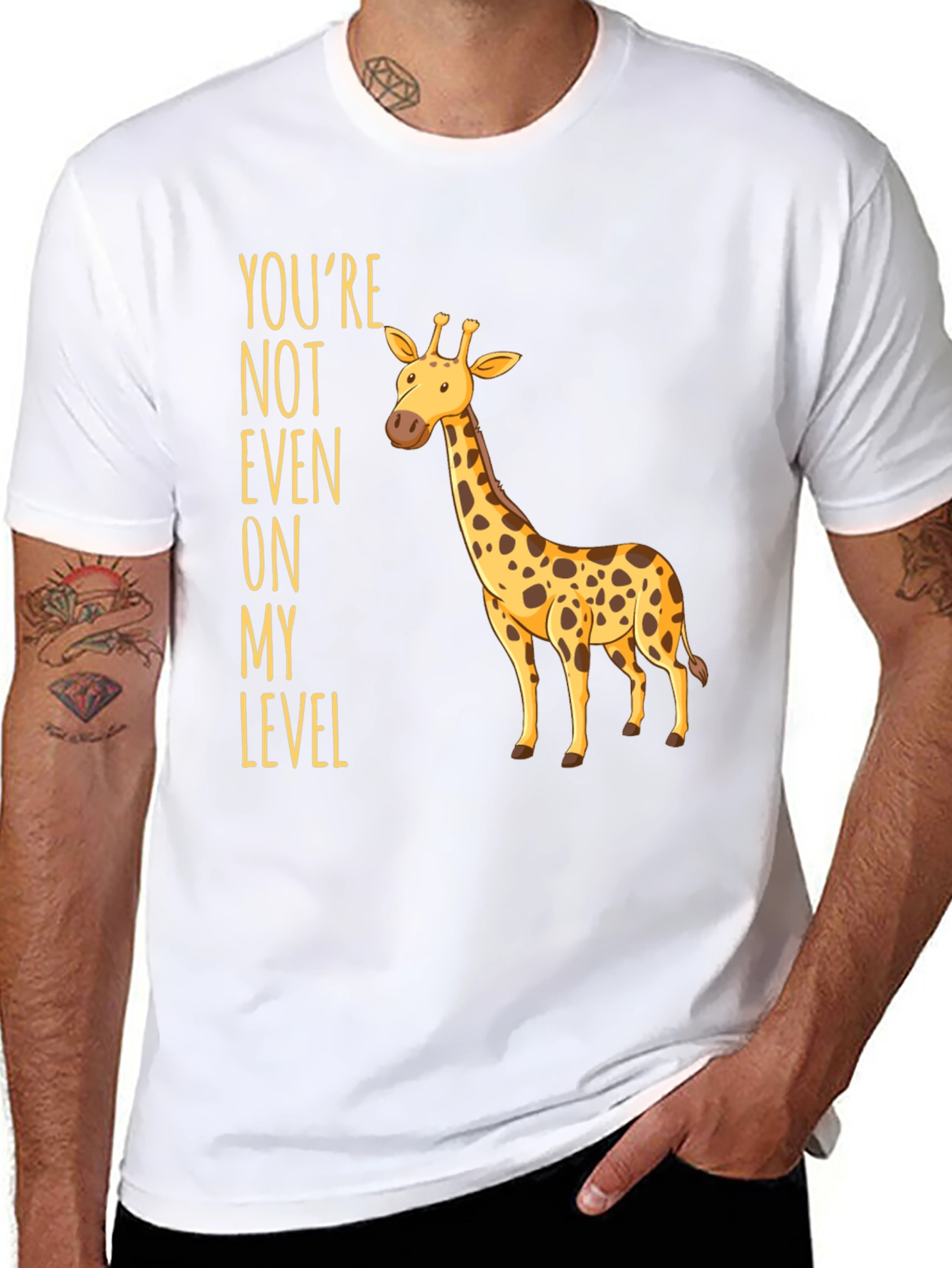Black Giraffe Humor T-Shirt - You're Not Even On My Level view 8
