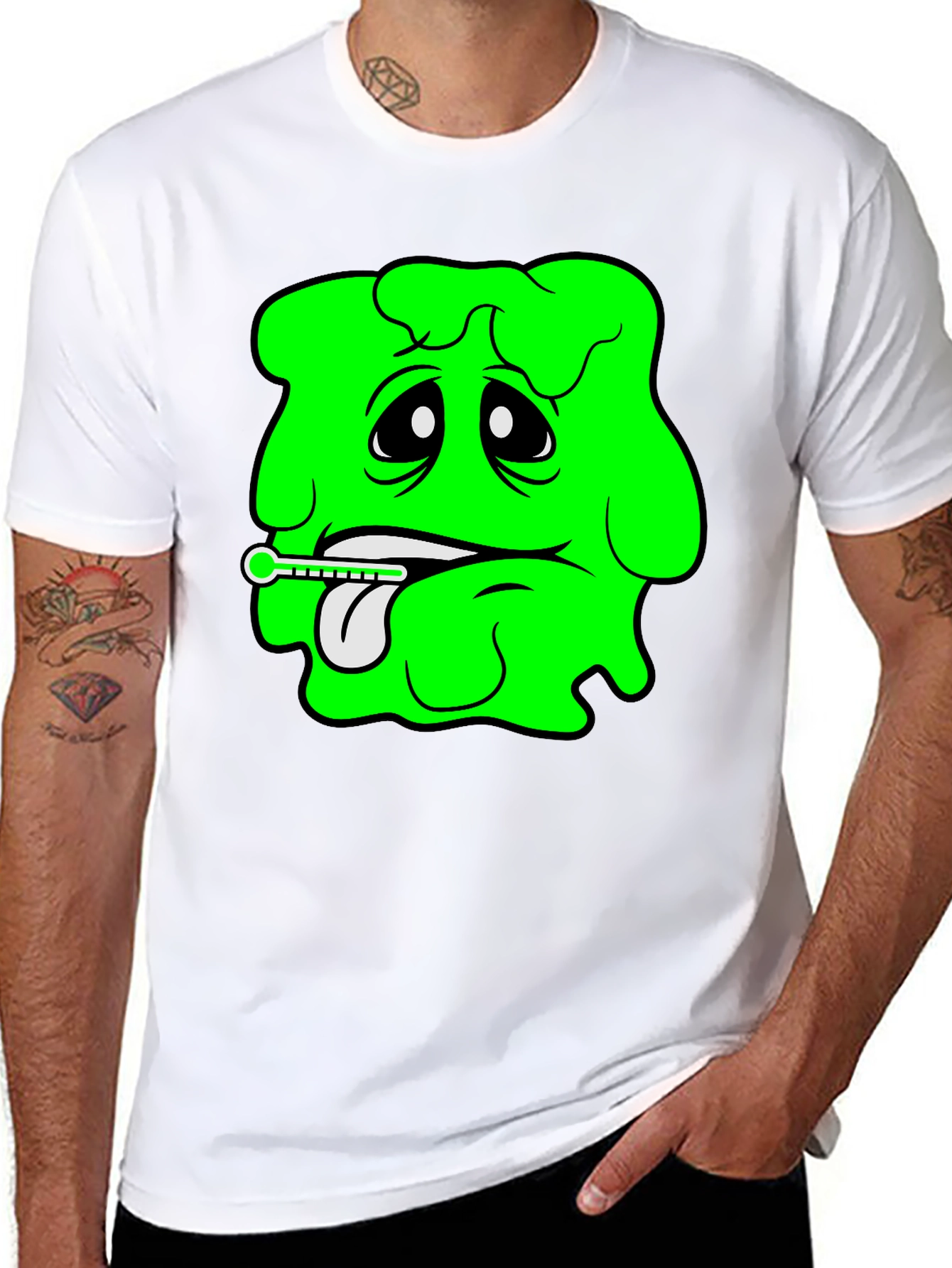 Black Sick Day Green Blob Graphic Tee view 8