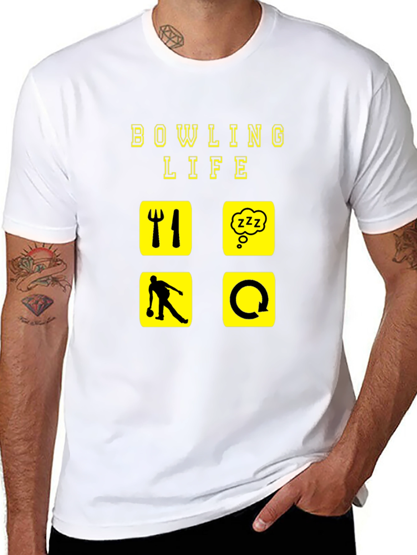 Black Bowling Life Graphic T-Shirt view 8