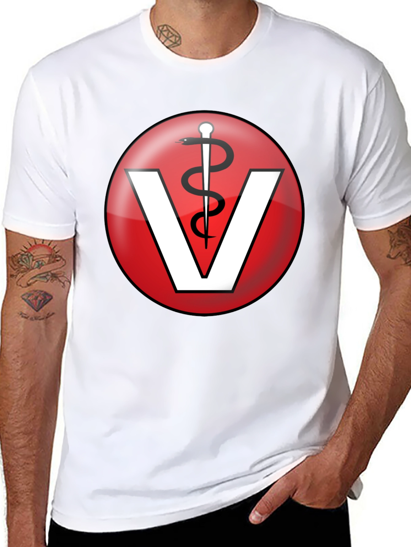 Black Veterinary Medicine T-Shirt - Caduceus Vet Tee view 8