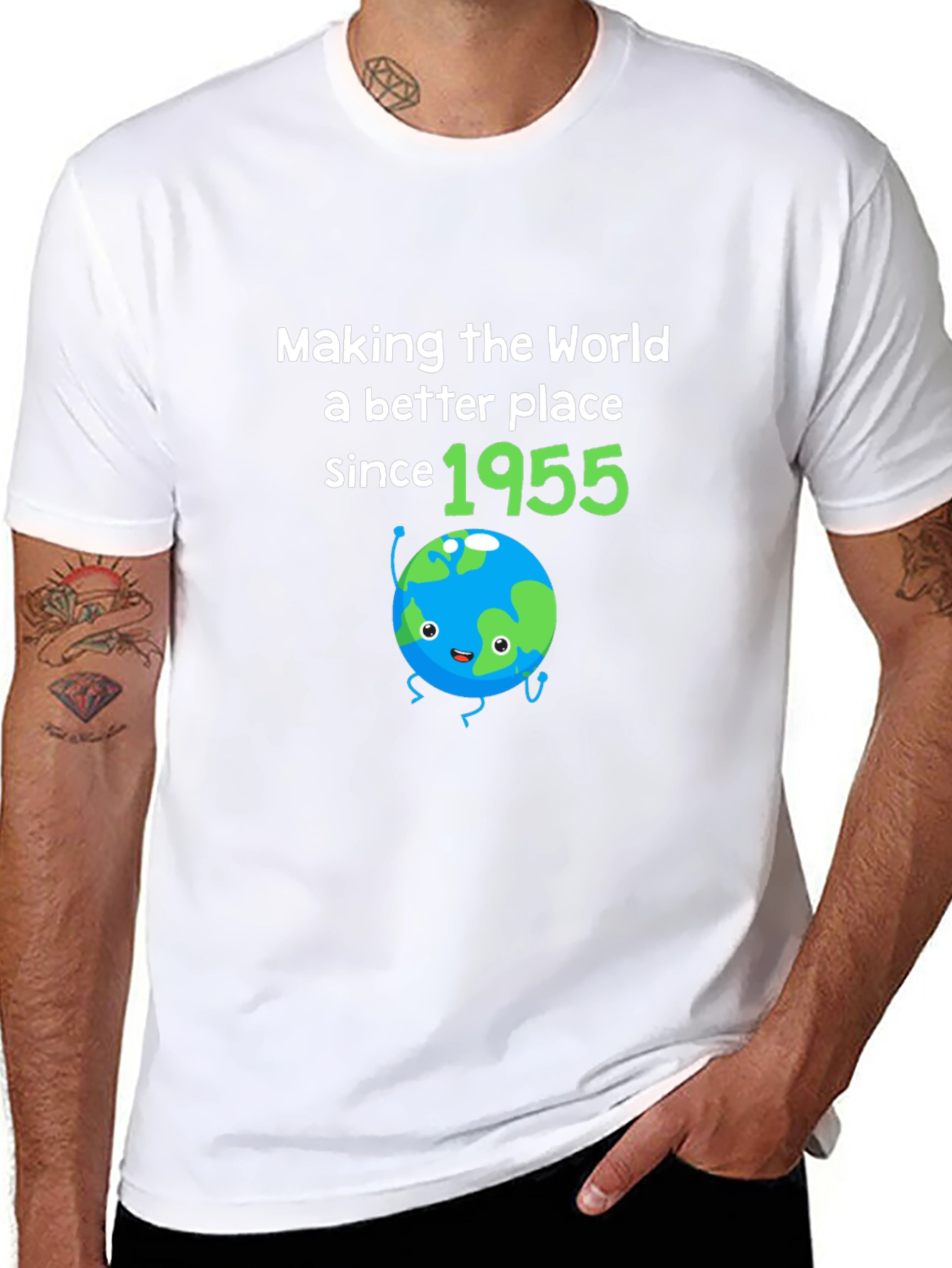 Black Making The World Better Since 1955 Birthday T-Shirt view 8
