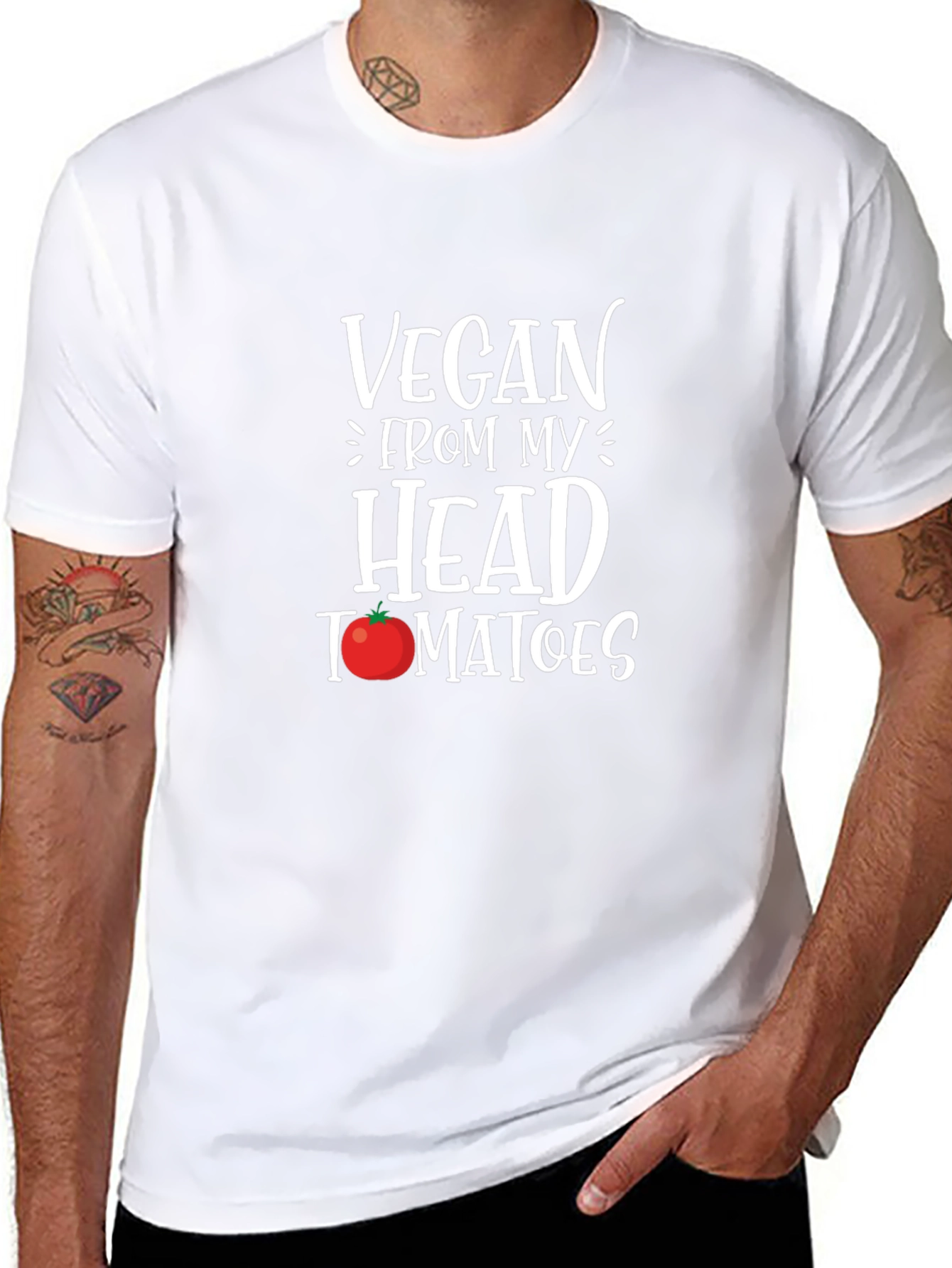 Vegan From My Head Tomatoes Graphic T-Shirt - 8