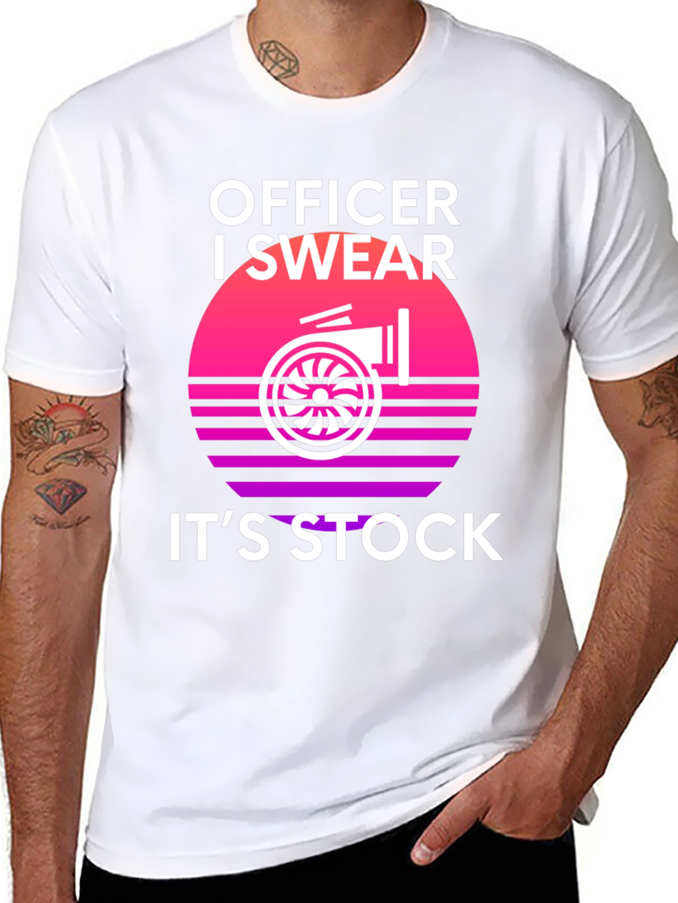 Black Officer I Swear It's Stock Turbo T-Shirt view 8