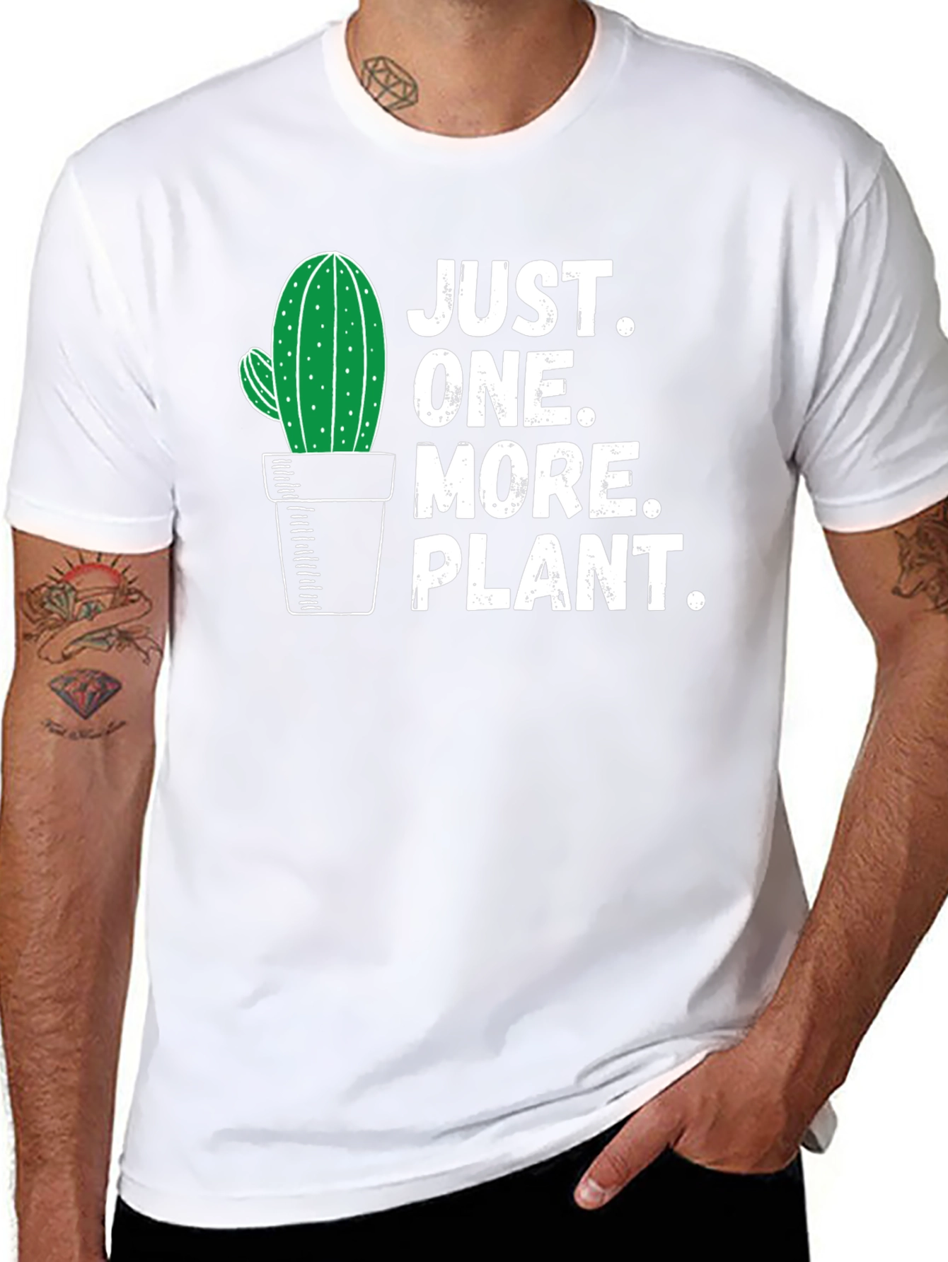 Black Just One More Plant T-Shirt - Cactus Lover Tee view 8