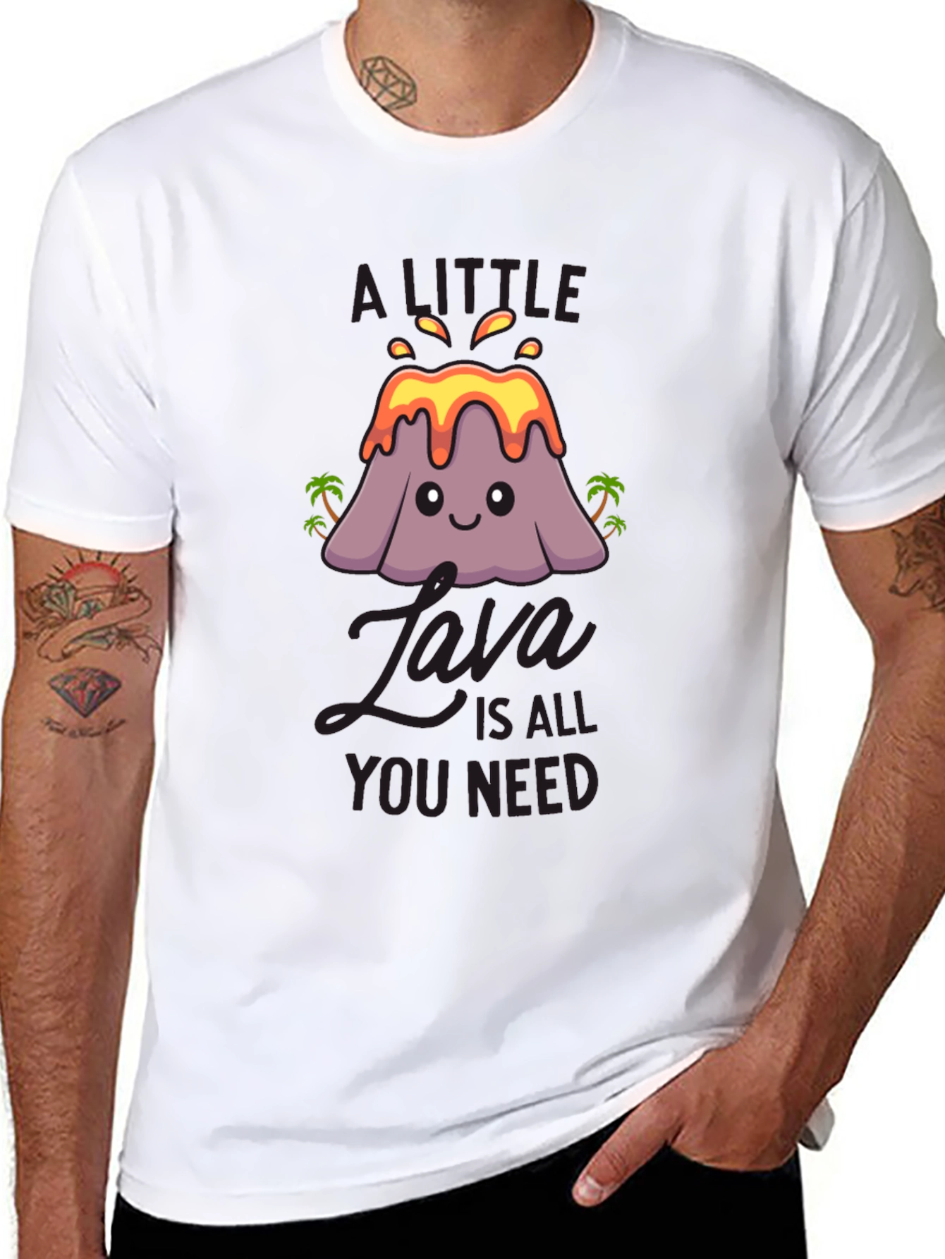 Black A Little Java Cute Volcano Graphic Tee view 8