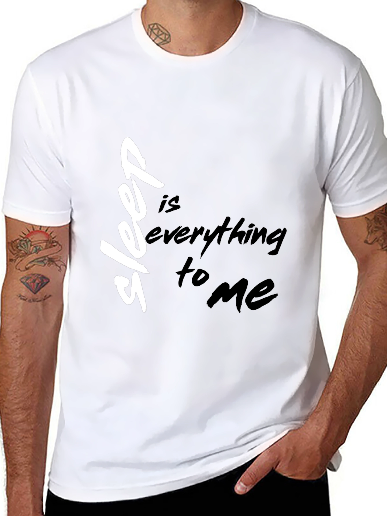 Black Sleep Is Everything to Me Black T-Shirt view 8