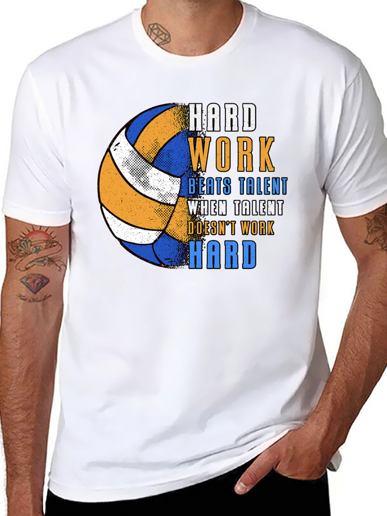 Black Hard Work Volleyball Graphic Tee view 8