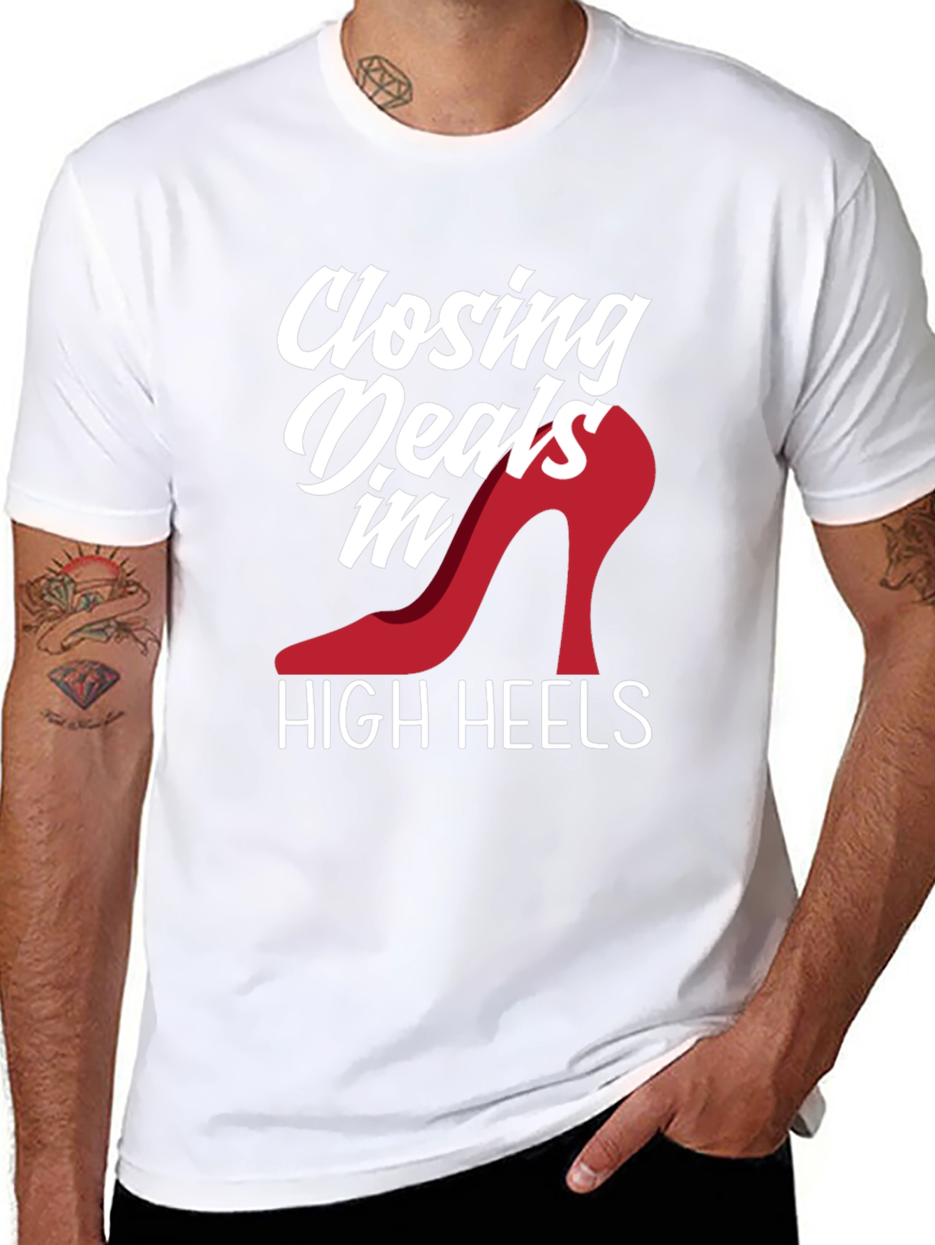 Black Closing Deals in High Heels T-Shirt view 8