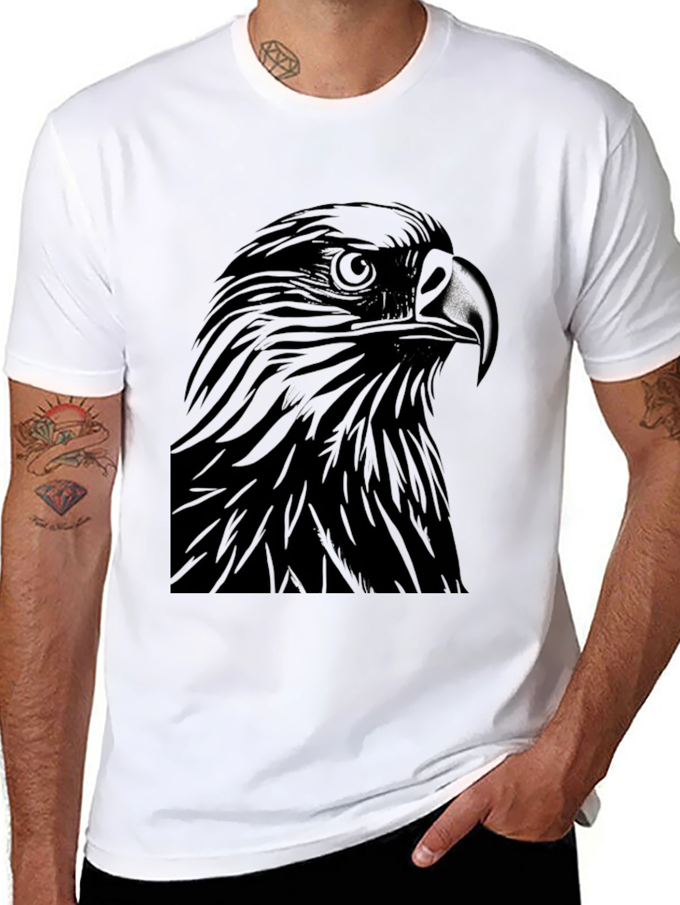 Black Black Eagle Graphic Tee - Bold Statement Shirt view 8
