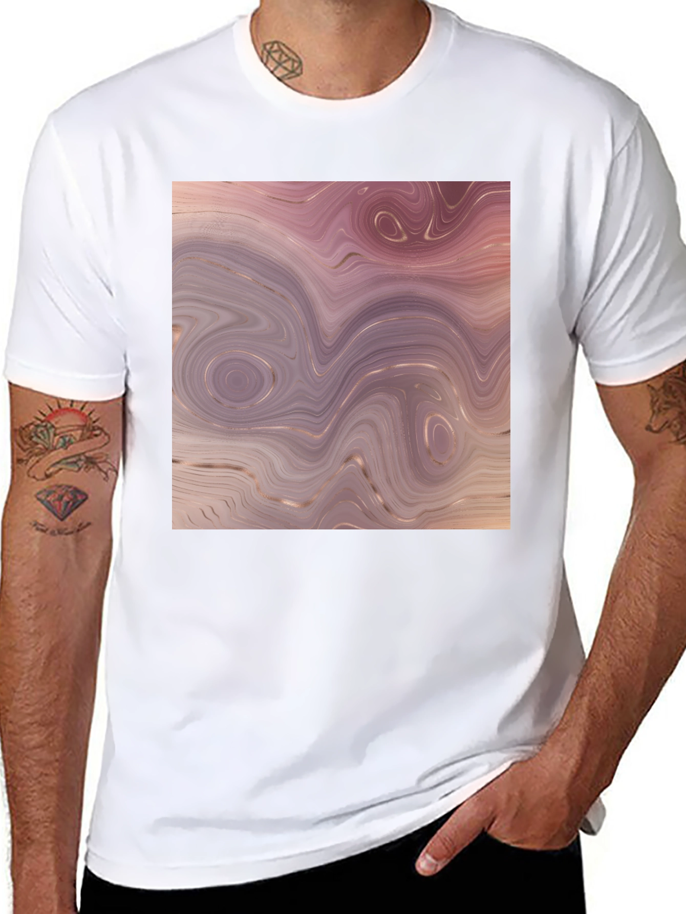 Black Marble Swirl Graphic Tee - Black view 8