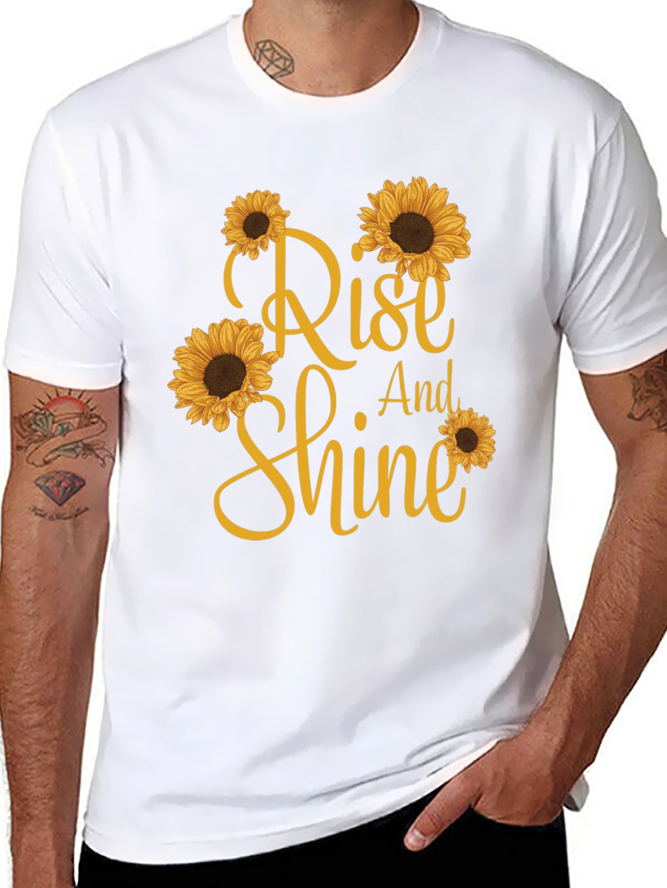 Black Rise and Shine Sunflower Graphic T-Shirt view 8
