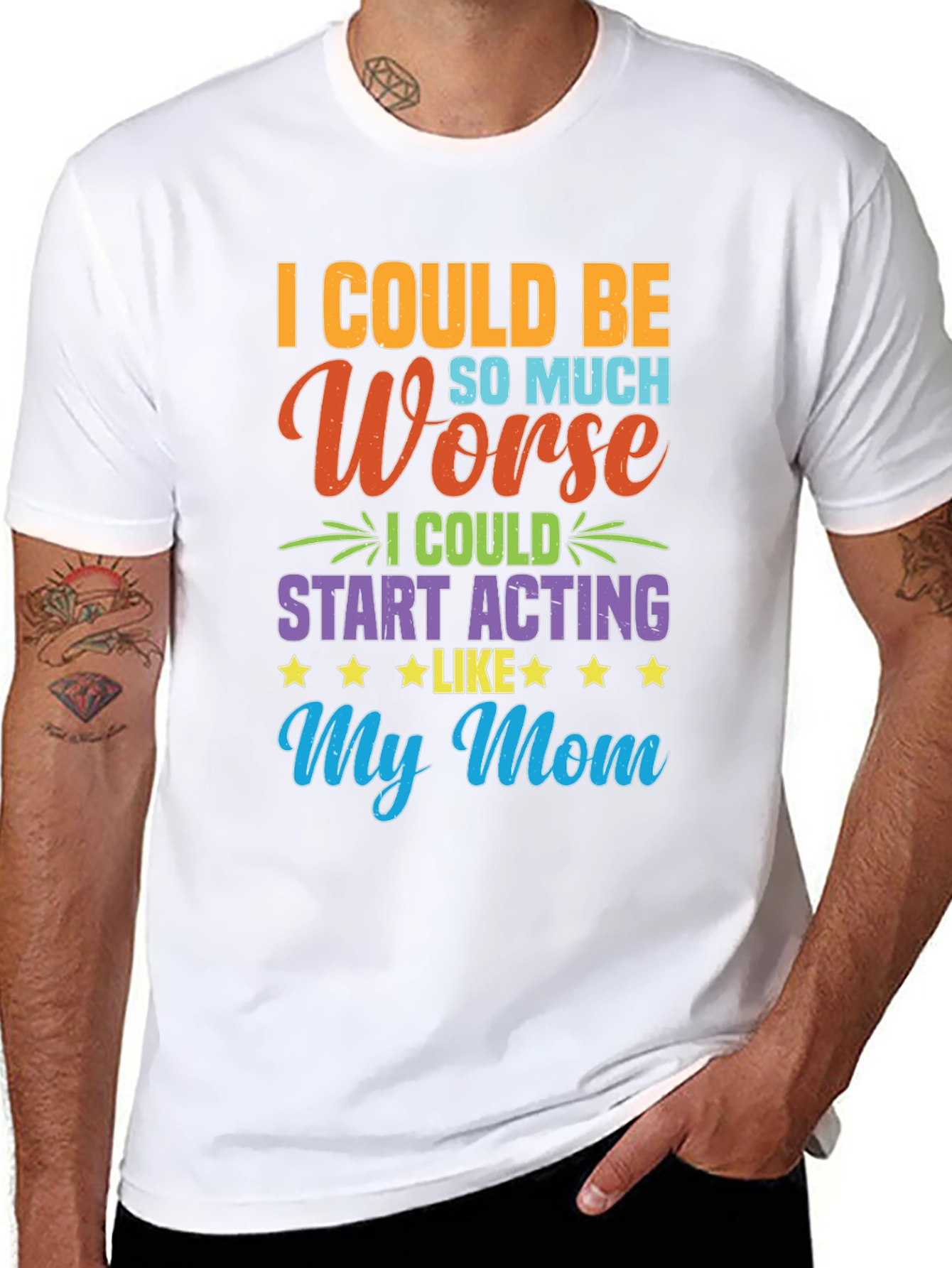 Black Funny "I Could Be Acting Like My Mom" T-Shirt view 8